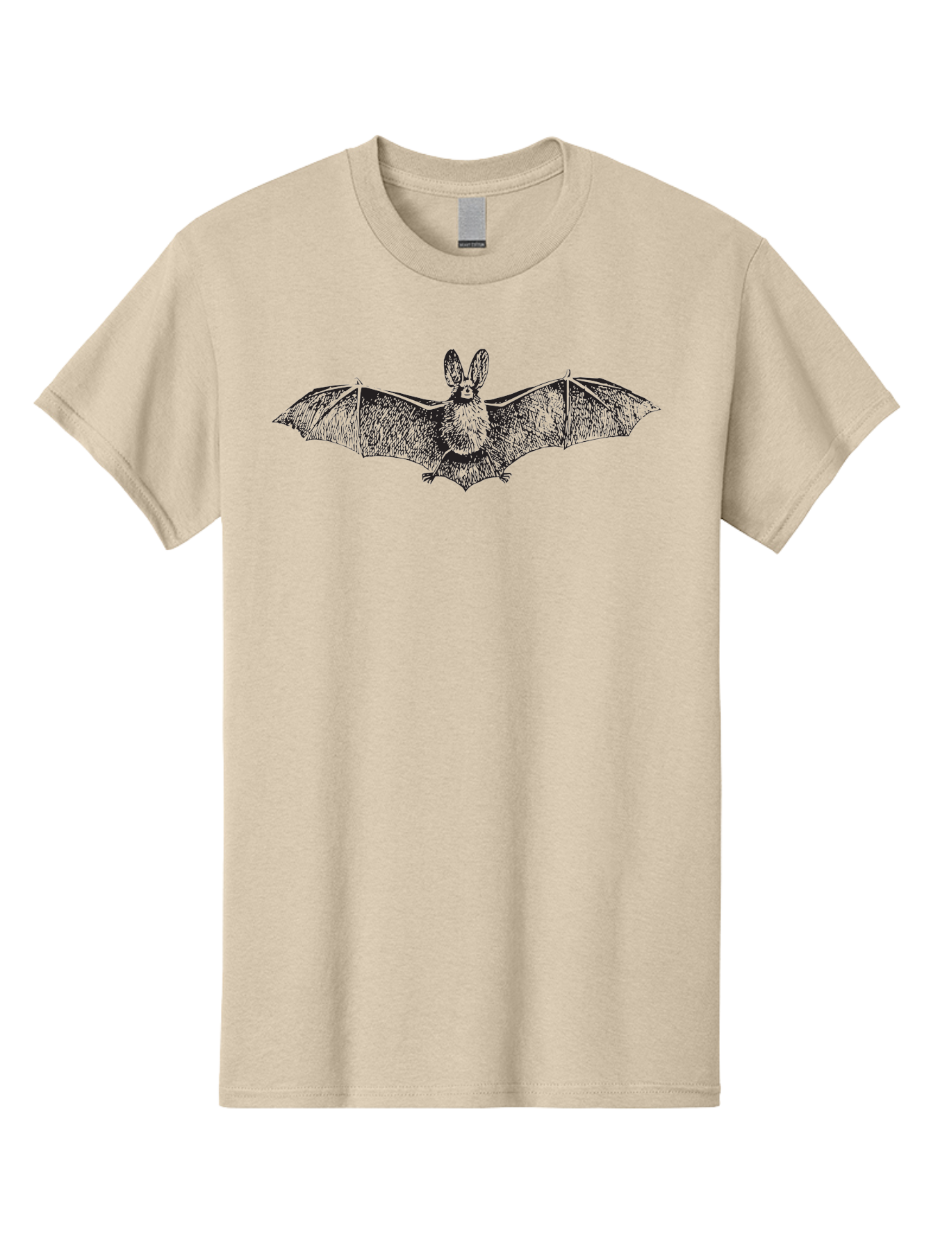 Bat Men'S Graphic Tee, 100% Cotton, Comfortable Casual Summer Wear, Machine Washable, Bat With Rabbit Head, Crossbreed Animal, Fantasy Creature, Dark Art, Gothic Illustration, Unusual Hybrid, Surrealism, Weird Art Aad848