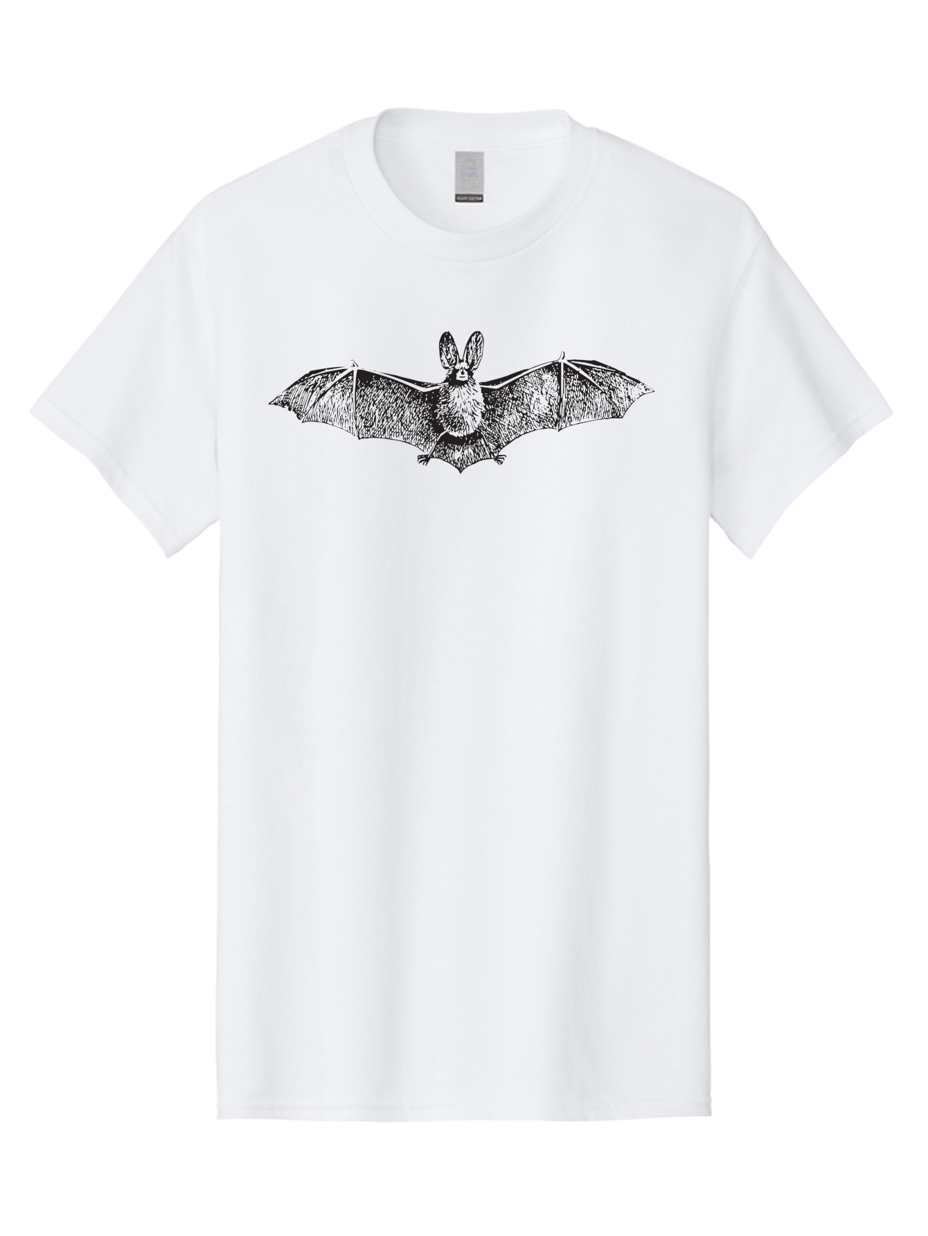 Bat Men'S Graphic Tee, 100% Cotton, Comfortable Casual Summer Wear, Machine Washable, Bat With Rabbit Head, Crossbreed Animal, Fantasy Creature, Dark Art, Gothic Illustration, Unusual Hybrid, Surrealism, Weird Art Aad848