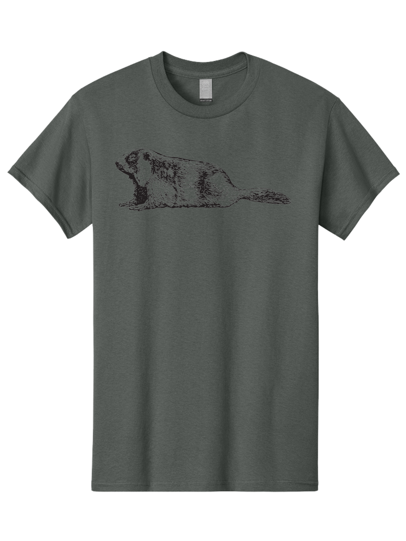 Beaver Men'S Graphic Tee, 100% Cotton, Comfortable Casual Summer Wear, Machine Washable, Beaver Illustration, Rodent Artwork, Wildlife Drawing, Black And White Animal, Sketchy Texture, Furry Creature, Aquatic Mammal, Engraving Style, Aad850