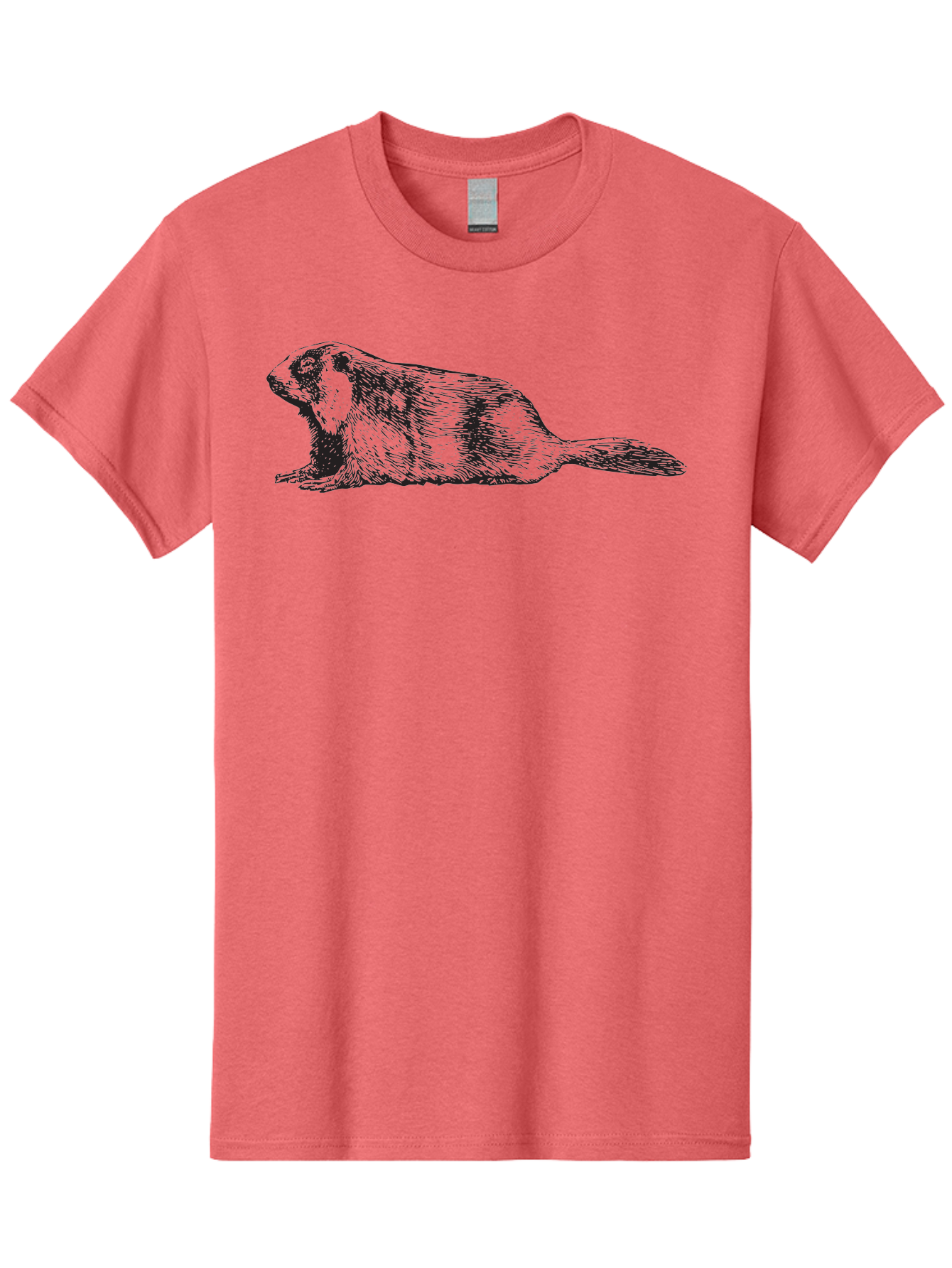 Beaver Men'S Graphic Tee, 100% Cotton, Comfortable Casual Summer Wear, Machine Washable, Beaver Illustration, Rodent Artwork, Wildlife Drawing, Black And White Animal, Sketchy Texture, Furry Creature, Aquatic Mammal, Engraving Style, Aad850