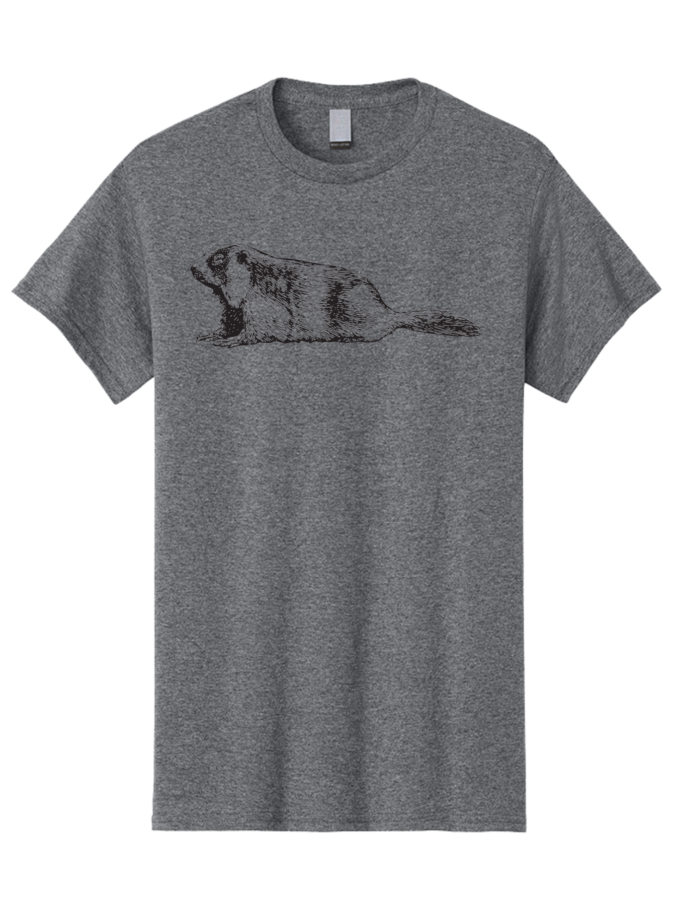 Beaver Men'S Graphic Tee, 100% Cotton, Comfortable Casual Summer Wear, Machine Washable, Beaver Illustration, Rodent Artwork, Wildlife Drawing, Black And White Animal, Sketchy Texture, Furry Creature, Aquatic Mammal, Engraving Style, Aad850