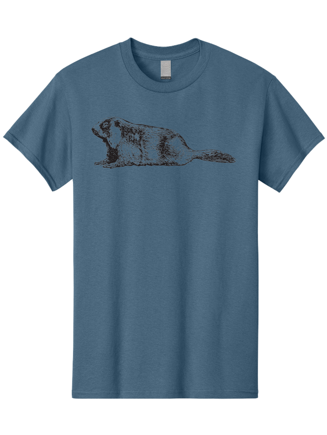 Beaver Men'S Graphic Tee, 100% Cotton, Comfortable Casual Summer Wear, Machine Washable, Beaver Illustration, Rodent Artwork, Wildlife Drawing, Black And White Animal, Sketchy Texture, Furry Creature, Aquatic Mammal, Engraving Style, Aad850