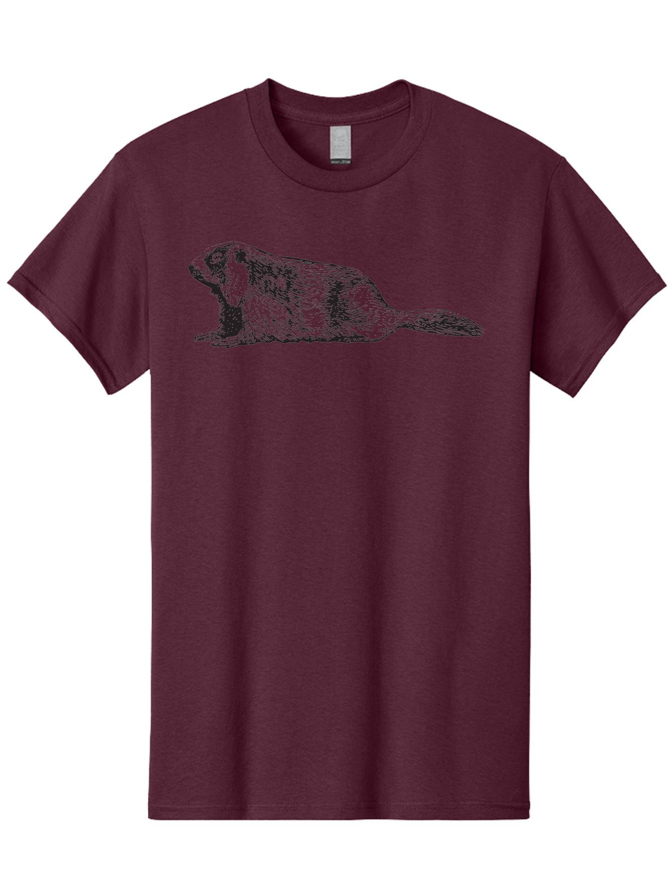 Beaver Men'S Graphic Tee, 100% Cotton, Comfortable Casual Summer Wear, Machine Washable, Beaver Illustration, Rodent Artwork, Wildlife Drawing, Black And White Animal, Sketchy Texture, Furry Creature, Aquatic Mammal, Engraving Style, Aad850