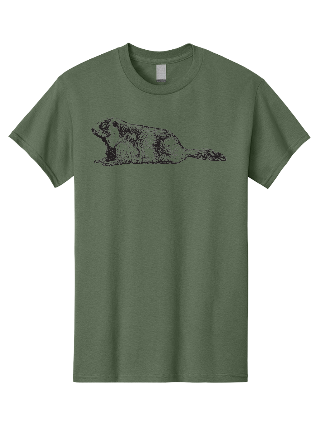 Beaver Men'S Graphic Tee, 100% Cotton, Comfortable Casual Summer Wear, Machine Washable, Beaver Illustration, Rodent Artwork, Wildlife Drawing, Black And White Animal, Sketchy Texture, Furry Creature, Aquatic Mammal, Engraving Style, Aad850