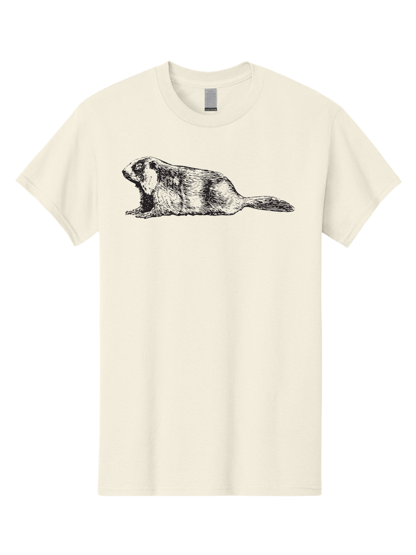 Beaver Men'S Graphic Tee, 100% Cotton, Comfortable Casual Summer Wear, Machine Washable, Beaver Illustration, Rodent Artwork, Wildlife Drawing, Black And White Animal, Sketchy Texture, Furry Creature, Aquatic Mammal, Engraving Style, Aad850