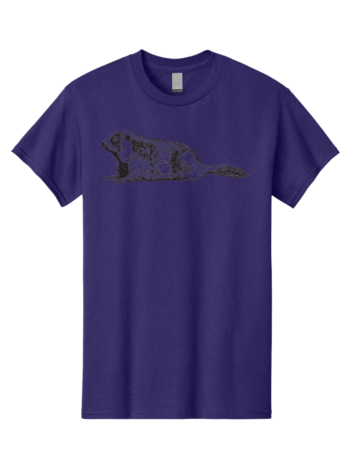 Beaver Men'S Graphic Tee, 100% Cotton, Comfortable Casual Summer Wear, Machine Washable, Beaver Illustration, Rodent Artwork, Wildlife Drawing, Black And White Animal, Sketchy Texture, Furry Creature, Aquatic Mammal, Engraving Style, Aad850