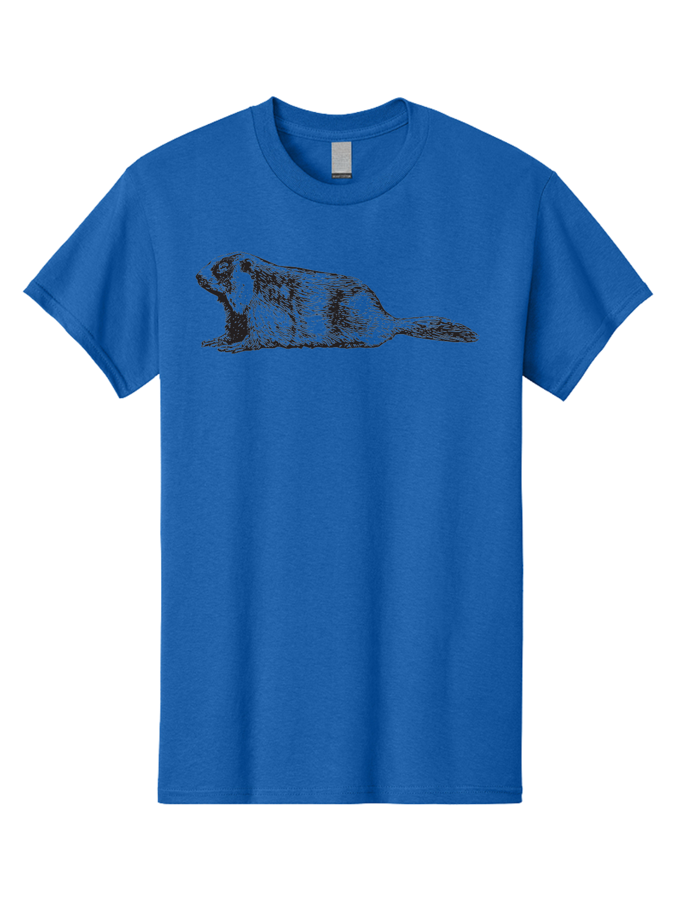 Beaver Men'S Graphic Tee, 100% Cotton, Comfortable Casual Summer Wear, Machine Washable, Beaver Illustration, Rodent Artwork, Wildlife Drawing, Black And White Animal, Sketchy Texture, Furry Creature, Aquatic Mammal, Engraving Style, Aad850