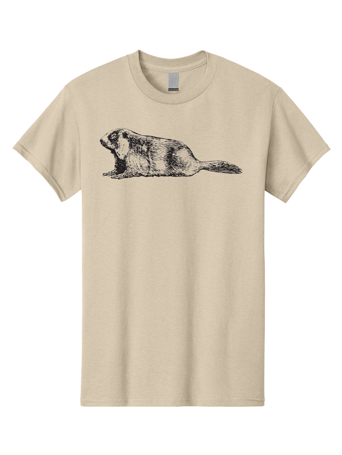 Beaver Men'S Graphic Tee, 100% Cotton, Comfortable Casual Summer Wear, Machine Washable, Beaver Illustration, Rodent Artwork, Wildlife Drawing, Black And White Animal, Sketchy Texture, Furry Creature, Aquatic Mammal, Engraving Style, Aad850