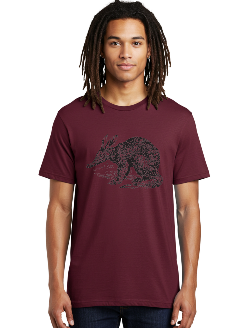 Billie-The-Bilby Men'S Graphic Tee, 100% Cotton, Comfortable Casual Summer Wear, Machine Washable, Bilby Animal Illustration, Marsupial Wildlife, Long Snout, Rabbit-Like Ears, Textured Fur, Detailed Artwork, Wildlife Art Aad851
