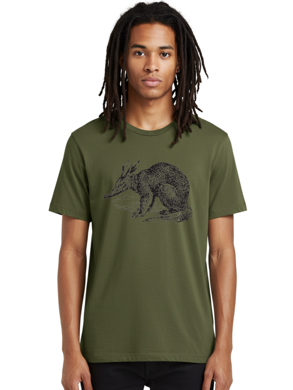 Billie-The-Bilby Men'S Graphic Tee, 100% Cotton, Comfortable Casual Summer Wear, Machine Washable, Bilby Animal Illustration, Marsupial Wildlife, Long Snout, Rabbit-Like Ears, Textured Fur, Detailed Artwork, Wildlife Art Aad851