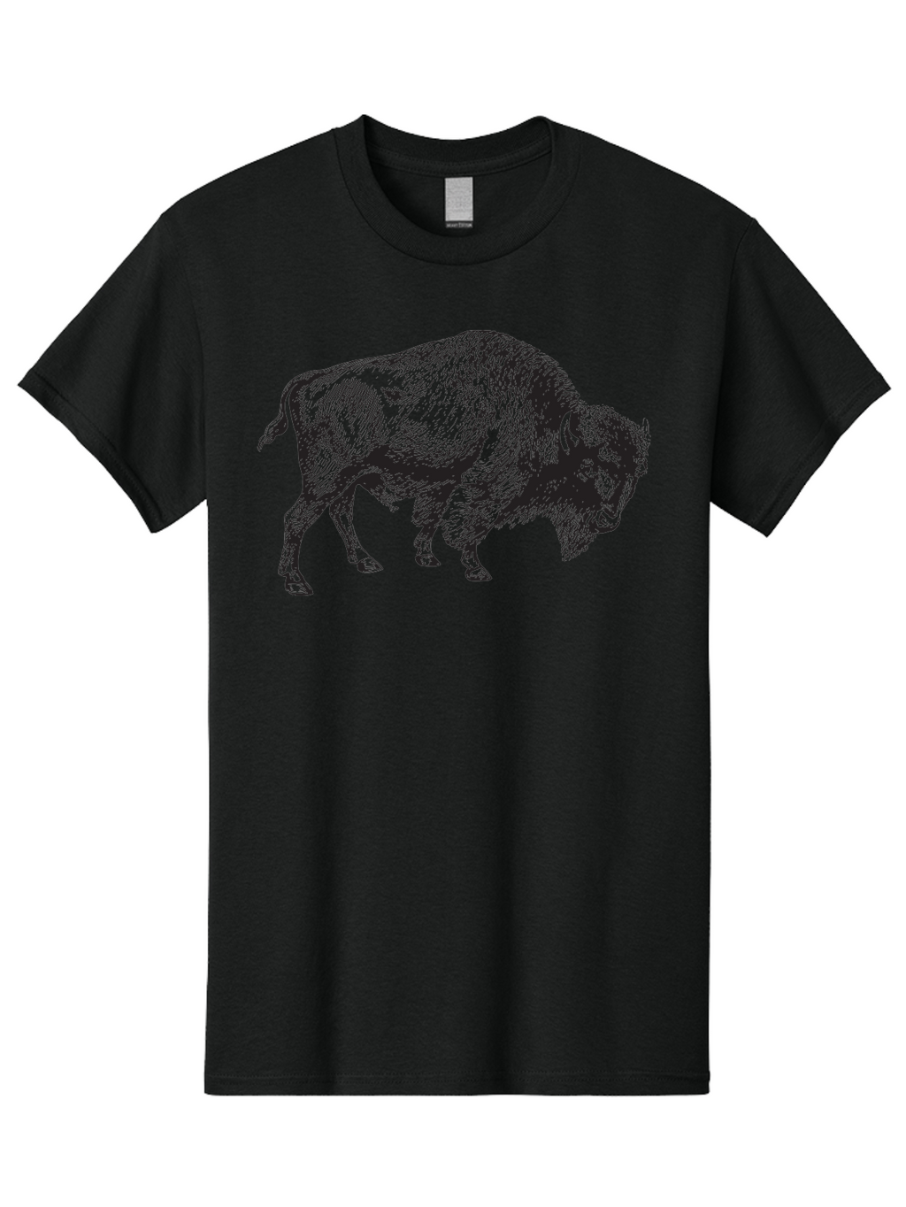 Bison Men'S Graphic Tee, 100% Cotton, Comfortable Casual Summer Wear, Machine Washable, Bison, Wildlife Illustration, American Bison, Wild Animal Art, Majestic Creature, Nature Graphic, Furry Mammal, Bovid Species Aad852