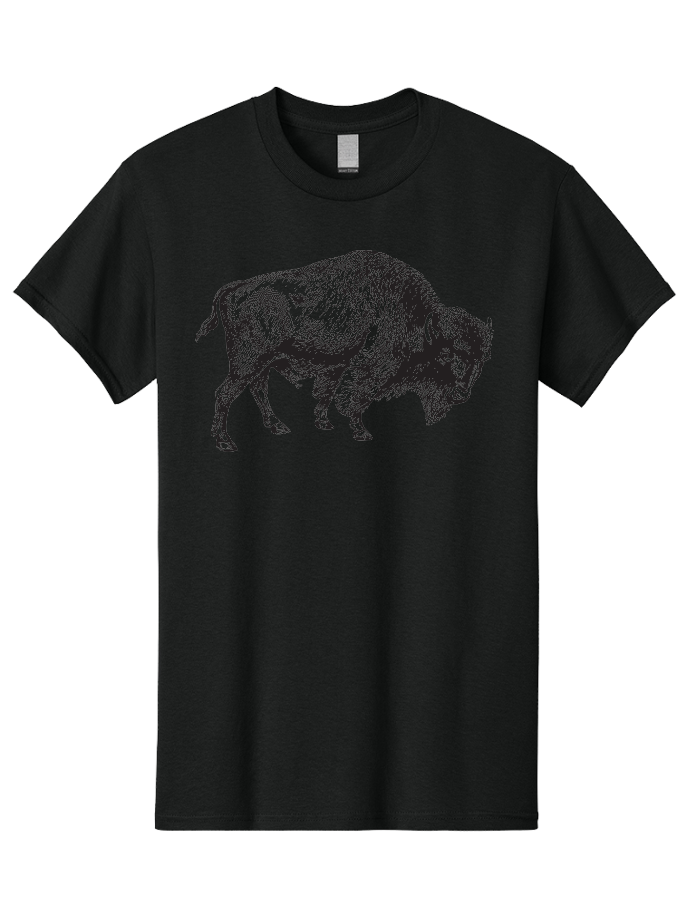Bison Men'S Graphic Tee, 100% Cotton, Comfortable Casual Summer Wear, Machine Washable, Bison, Wildlife Illustration, American Bison, Wild Animal Art, Majestic Creature, Nature Graphic, Furry Mammal, Bovid Species Aad852