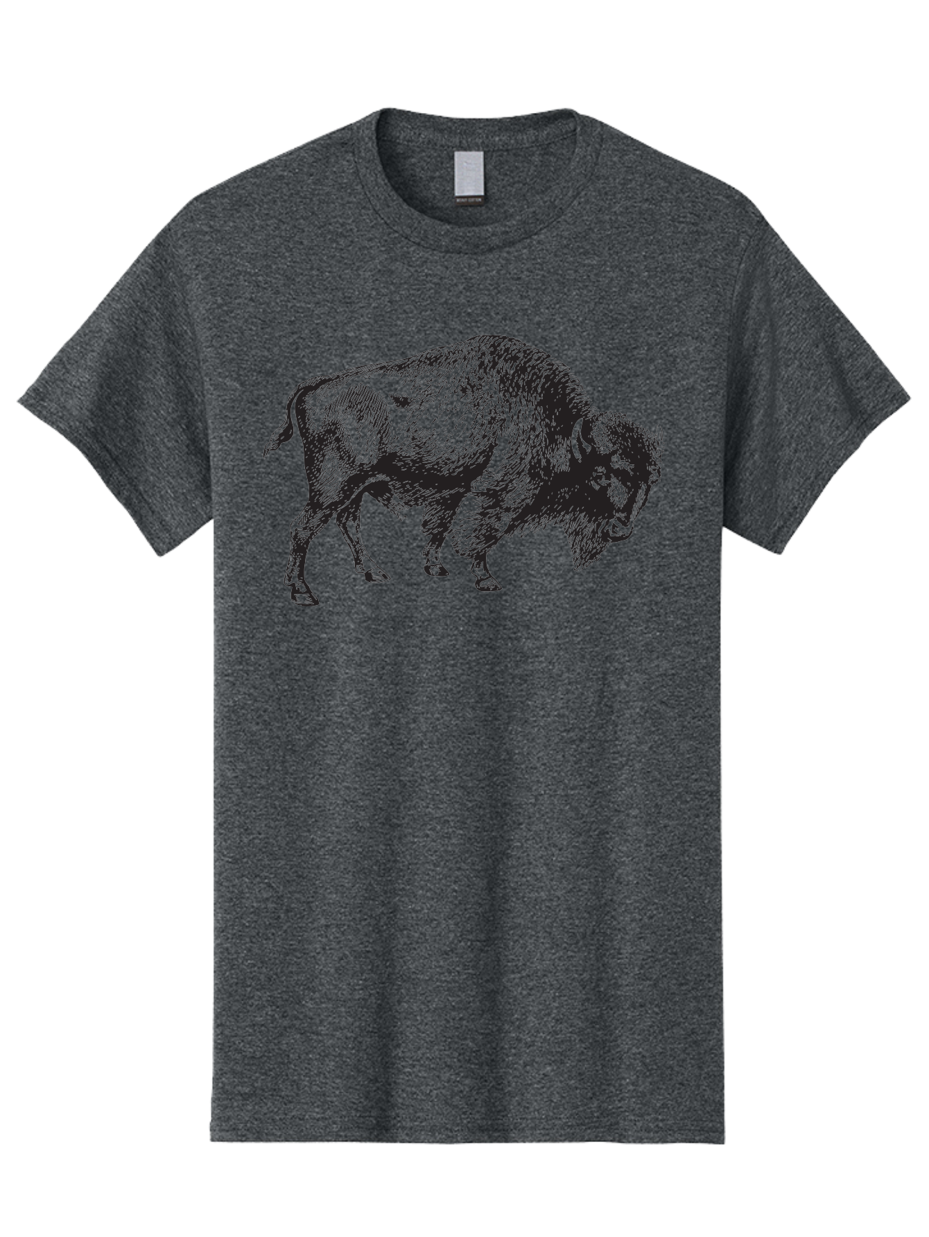 Bison Men'S Graphic Tee, 100% Cotton, Comfortable Casual Summer Wear, Machine Washable, Bison, Wildlife Illustration, American Bison, Wild Animal Art, Majestic Creature, Nature Graphic, Furry Mammal, Bovid Species Aad852