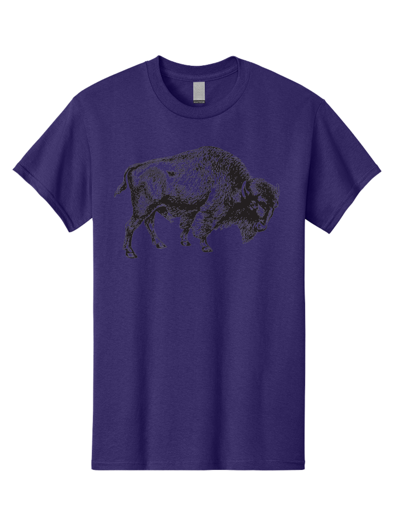 Bison Men'S Graphic Tee, 100% Cotton, Comfortable Casual Summer Wear, Machine Washable, Bison, Wildlife Illustration, American Bison, Wild Animal Art, Majestic Creature, Nature Graphic, Furry Mammal, Bovid Species Aad852