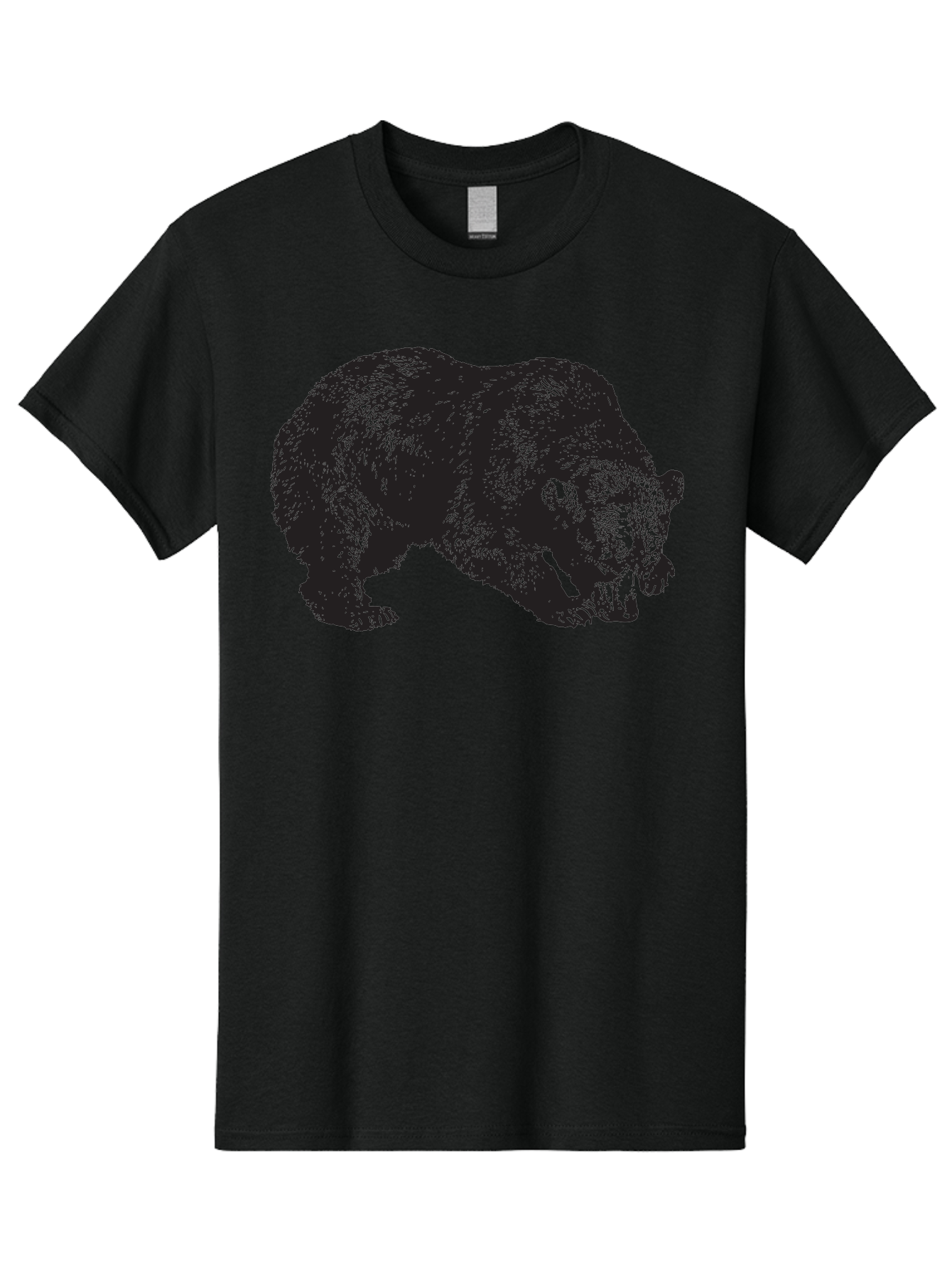 Black-Bear Men'S Graphic Tee, 100% Cotton, Comfortable Casual Summer Wear, Machine Washable, Bear Silhouette, Wildlife Illustration, Animal Artwork, Forest Creature, Majestic Animal, Wild Bear Aad854