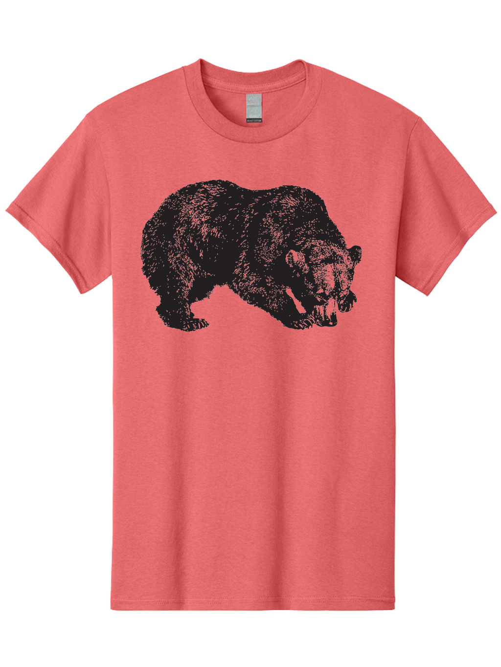 Black-Bear Men'S Graphic Tee, 100% Cotton, Comfortable Casual Summer Wear, Machine Washable, Bear Silhouette, Wildlife Illustration, Animal Artwork, Forest Creature, Majestic Animal, Wild Bear Aad854