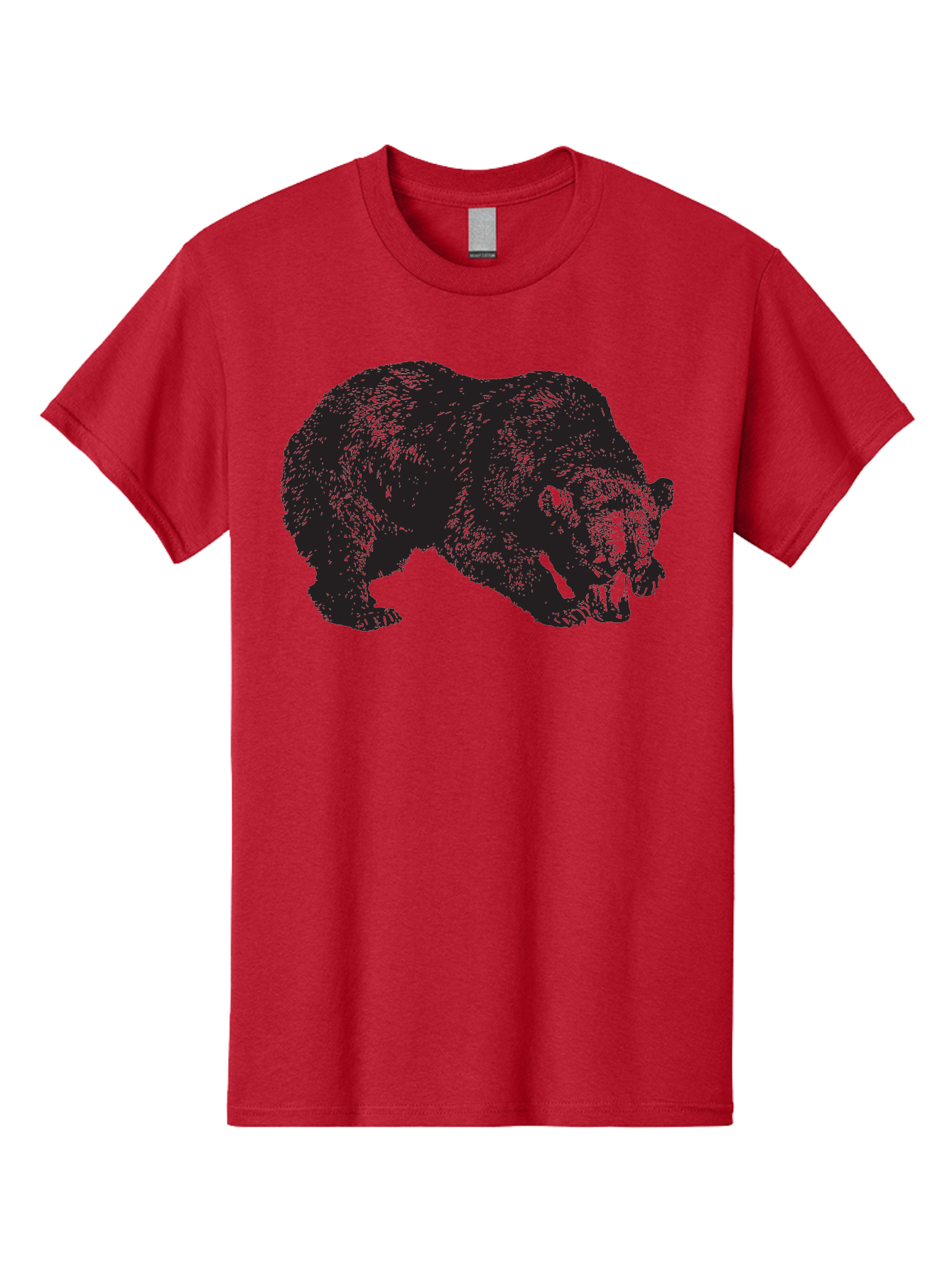 Black-Bear Men'S Graphic Tee, 100% Cotton, Comfortable Casual Summer Wear, Machine Washable, Bear Silhouette, Wildlife Illustration, Animal Artwork, Forest Creature, Majestic Animal, Wild Bear Aad854