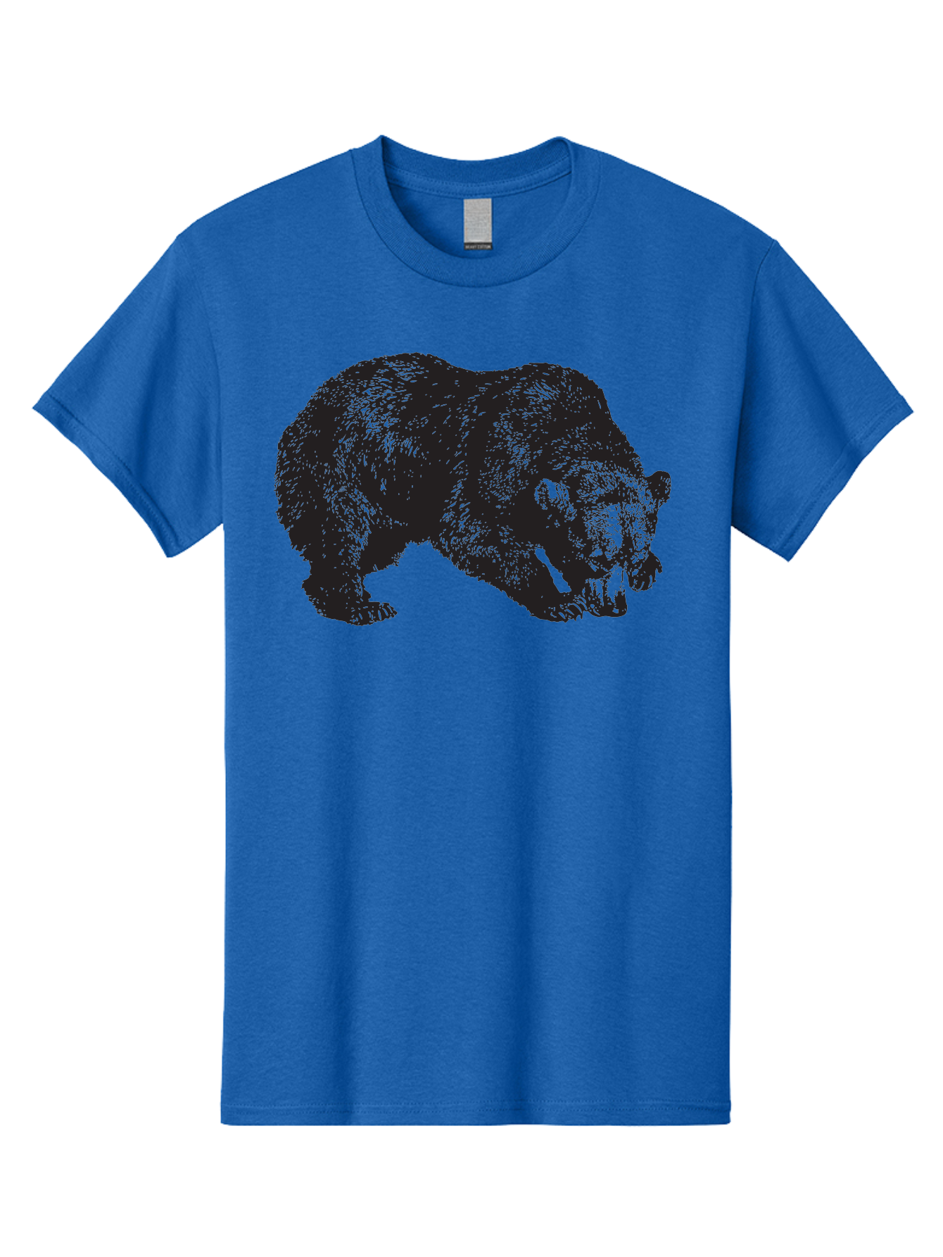Black-Bear Men'S Graphic Tee, 100% Cotton, Comfortable Casual Summer Wear, Machine Washable, Bear Silhouette, Wildlife Illustration, Animal Artwork, Forest Creature, Majestic Animal, Wild Bear Aad854