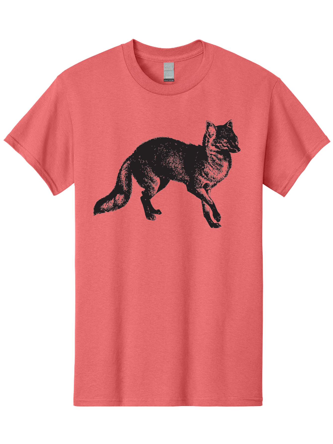 Black-Wolf Men'S Graphic Tee, 100% Cotton, Comfortable Casual Summer Wear, Machine Washable, Black Fox, Wildlife, Animal Silhouette, Nature, Wild Canines, Predators, Forest Dwellers, Black Graphic, Neon Effect Aad856