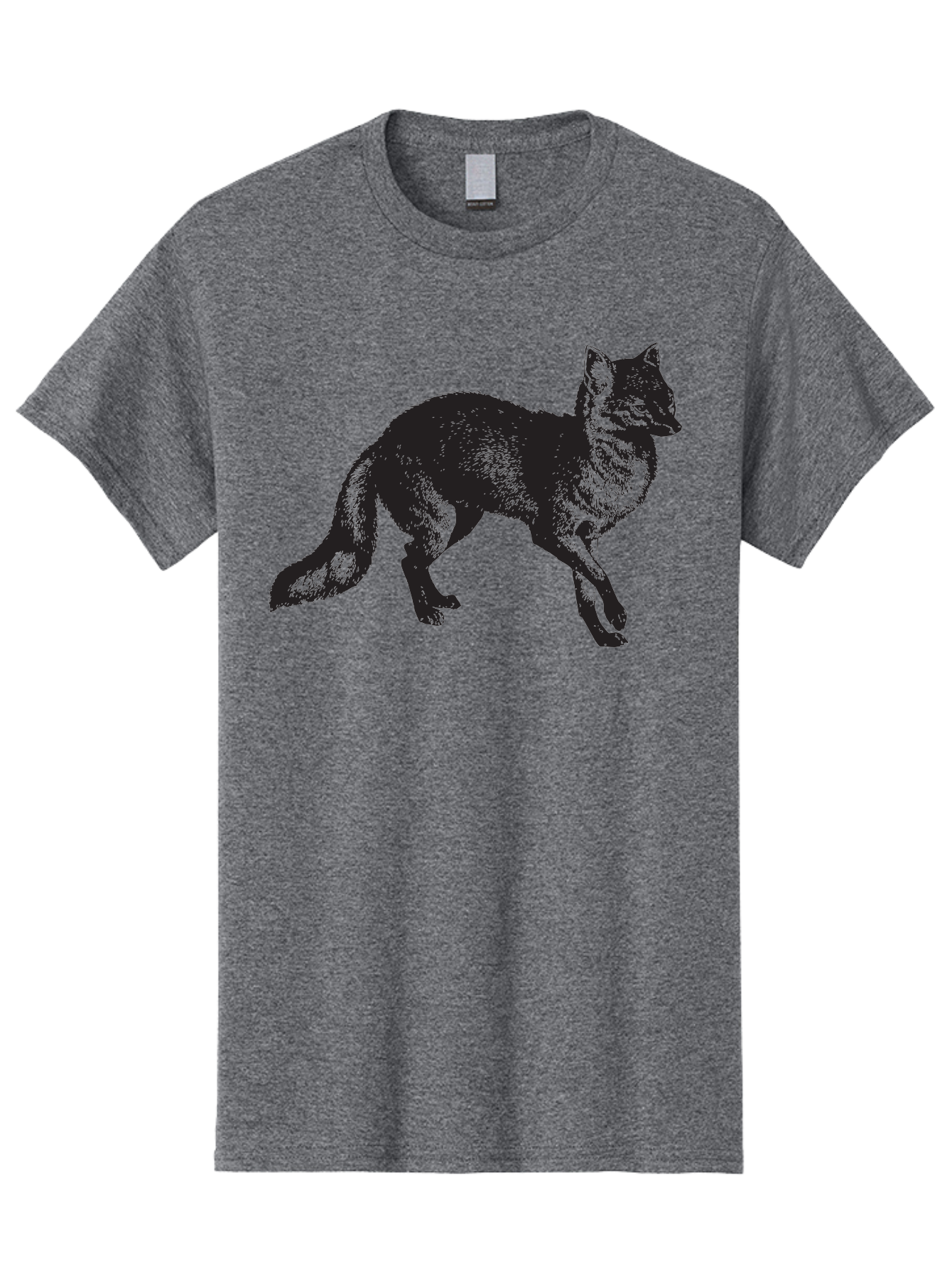 Black-Wolf Men'S Graphic Tee, 100% Cotton, Comfortable Casual Summer Wear, Machine Washable, Black Fox, Wildlife, Animal Silhouette, Nature, Wild Canines, Predators, Forest Dwellers, Black Graphic, Neon Effect Aad856