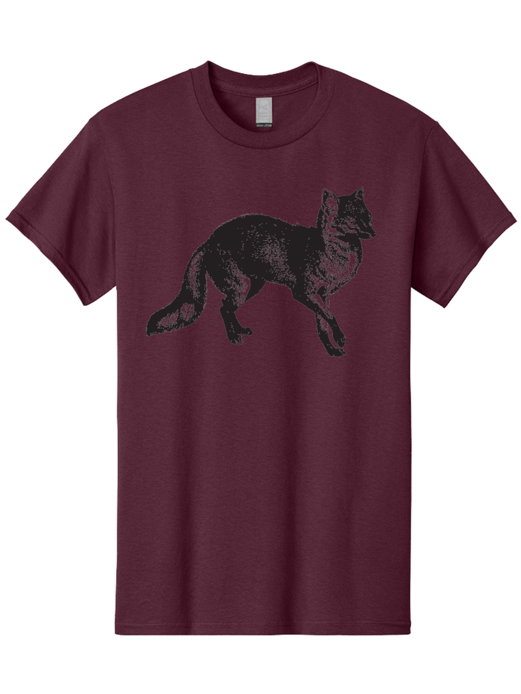 Black-Wolf Men'S Graphic Tee, 100% Cotton, Comfortable Casual Summer Wear, Machine Washable, Black Fox, Wildlife, Animal Silhouette, Nature, Wild Canines, Predators, Forest Dwellers, Black Graphic, Neon Effect Aad856