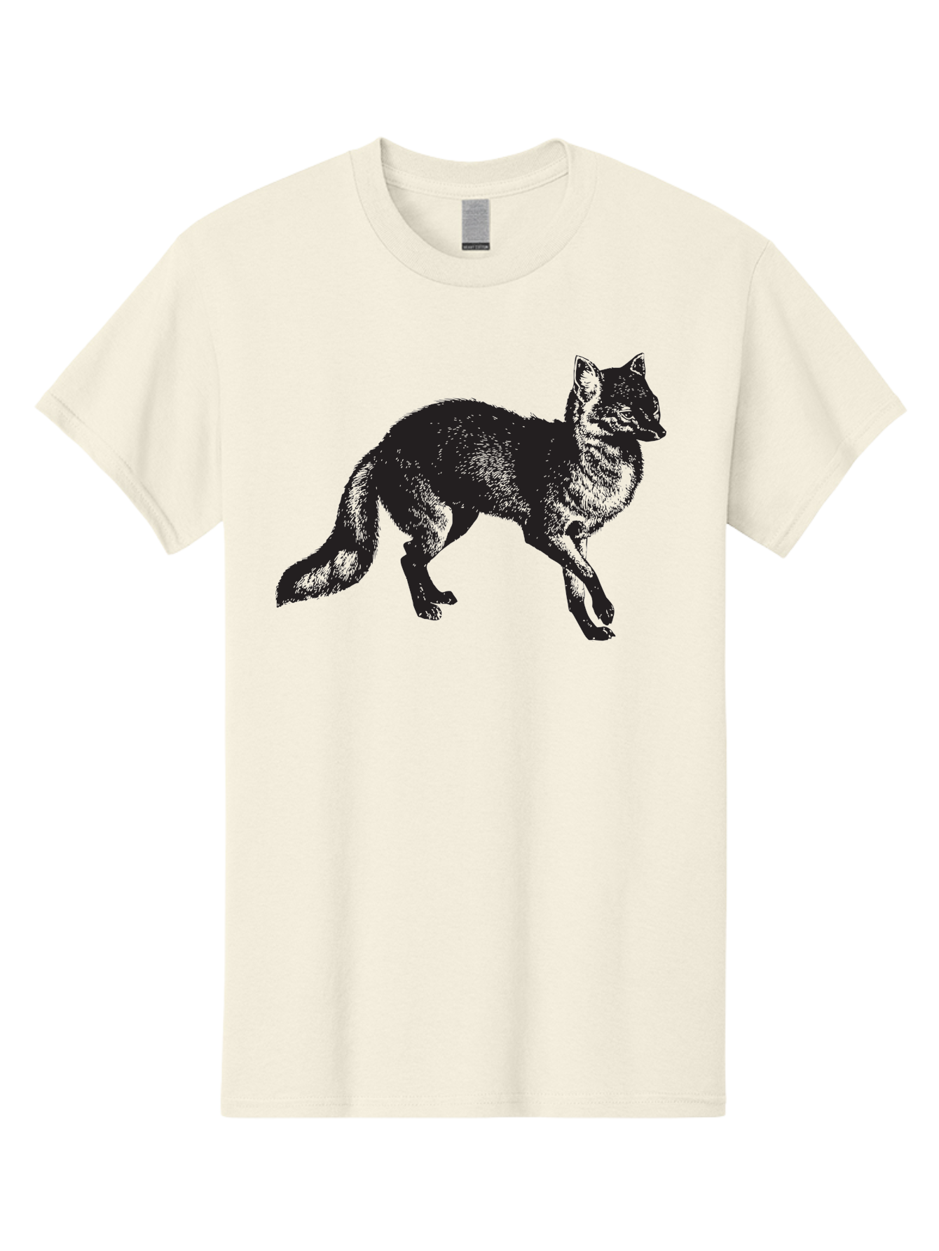 Black-Wolf Men'S Graphic Tee, 100% Cotton, Comfortable Casual Summer Wear, Machine Washable, Black Fox, Wildlife, Animal Silhouette, Nature, Wild Canines, Predators, Forest Dwellers, Black Graphic, Neon Effect Aad856