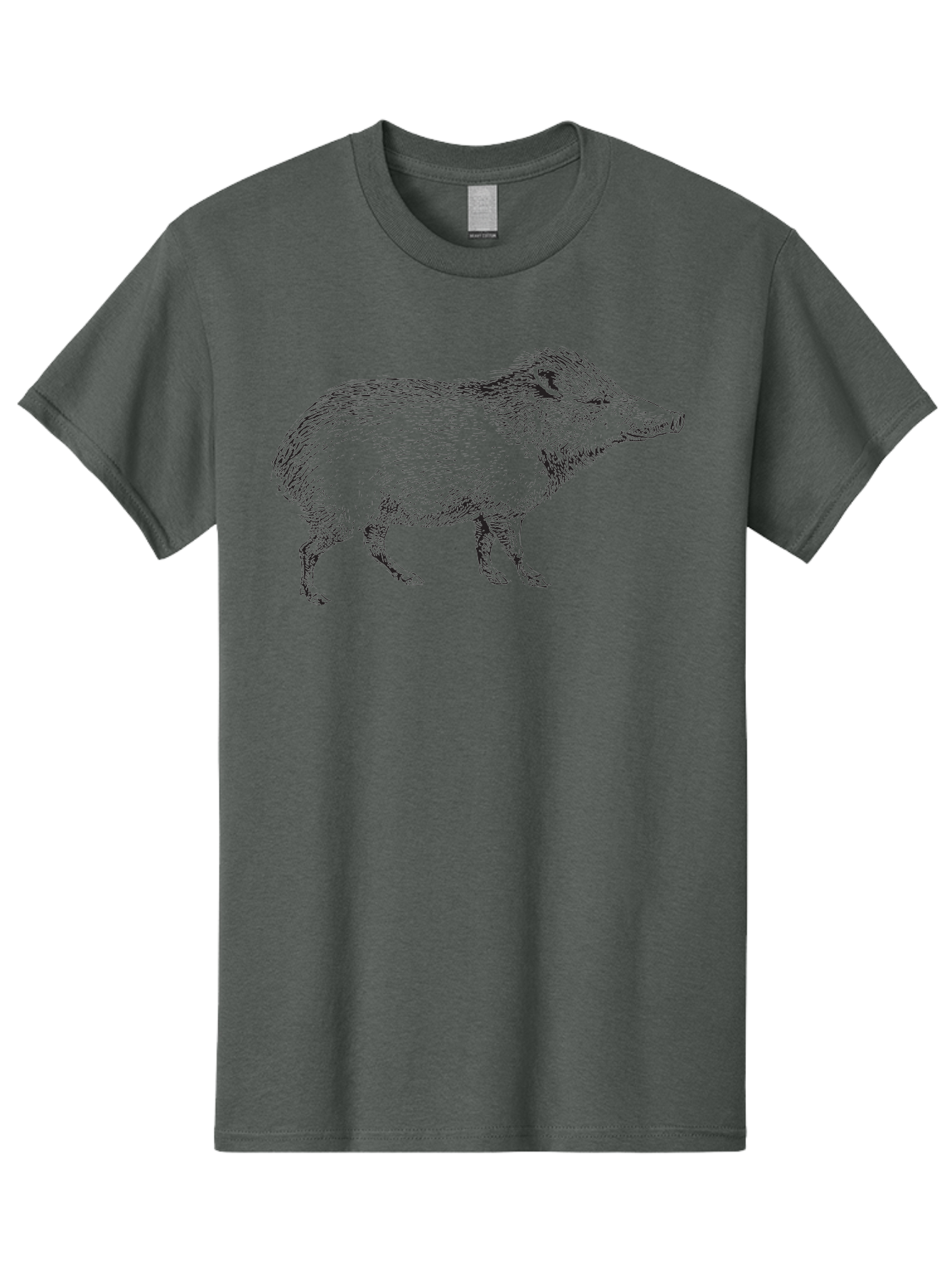 Boar Men'S Graphic Tee, 100% Cotton, Comfortable Casual Summer Wear, Machine Washable, Wild Boar, Black And White Illustration, Animal Portrait, Wildlife Art, Mammal, Forest Creature, Sketch, Artistic Rendering, Detailed Drawing Aad857