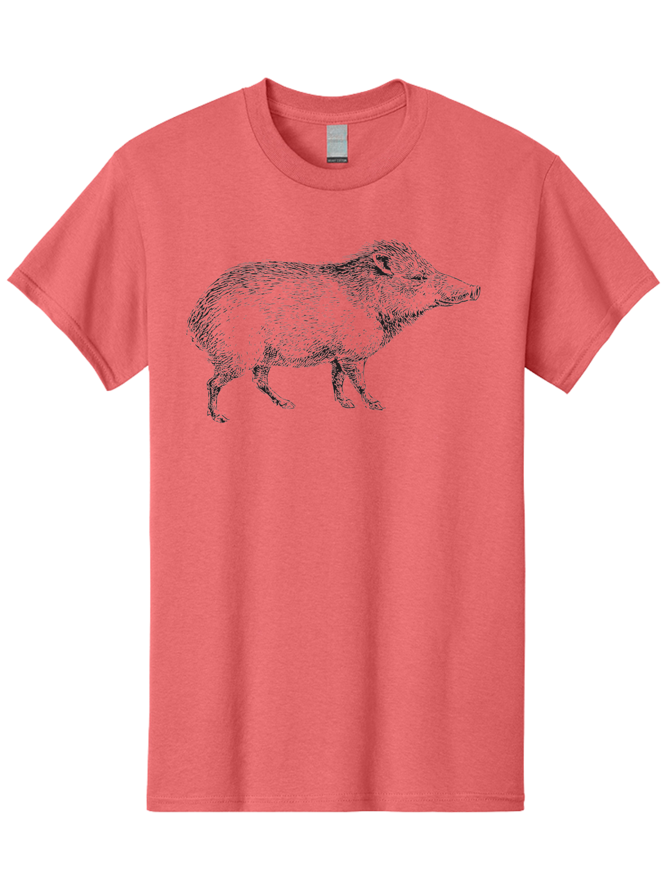 Boar Men'S Graphic Tee, 100% Cotton, Comfortable Casual Summer Wear, Machine Washable, Wild Boar, Black And White Illustration, Animal Portrait, Wildlife Art, Mammal, Forest Creature, Sketch, Artistic Rendering, Detailed Drawing Aad857