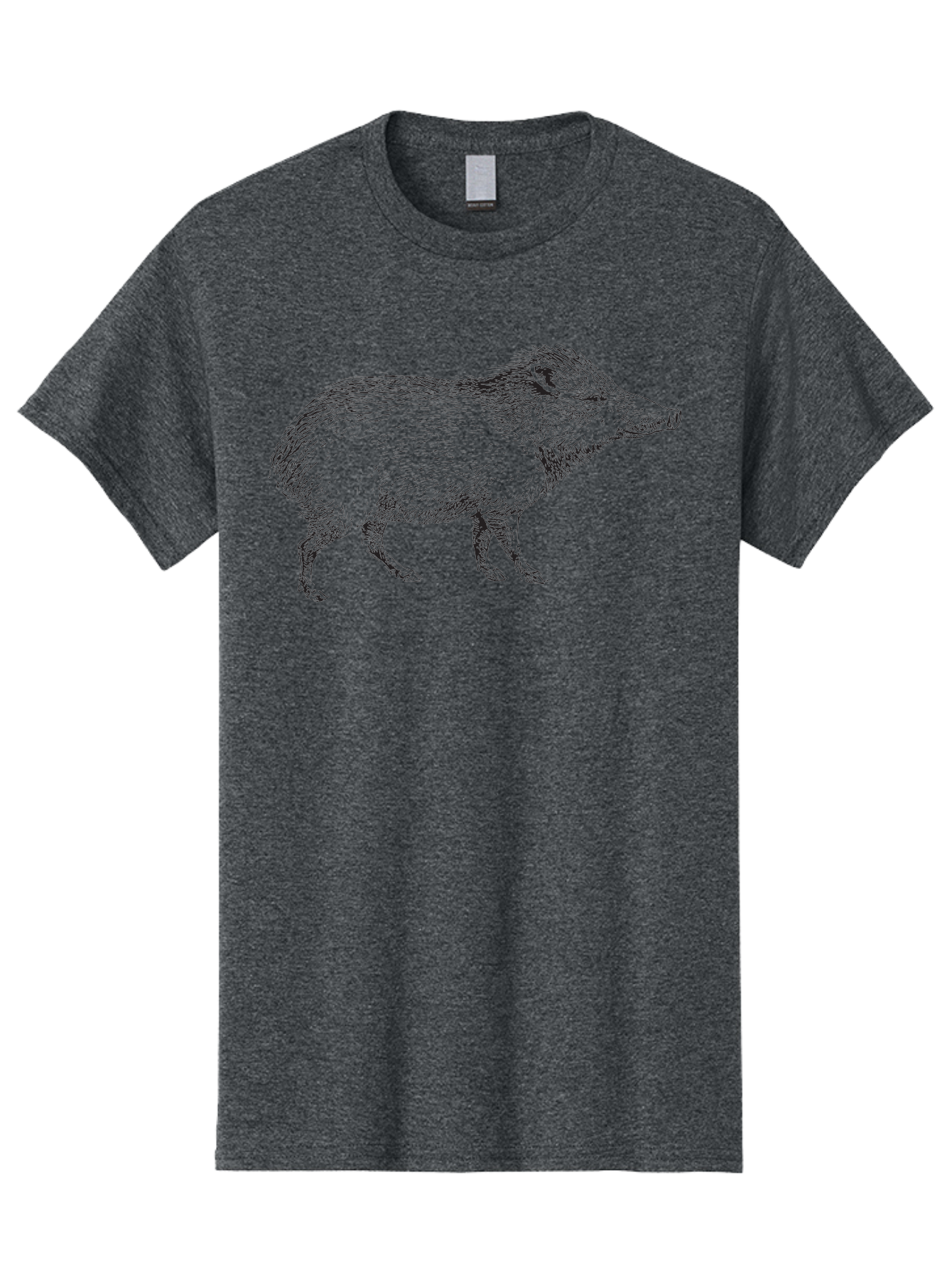 Boar Men'S Graphic Tee, 100% Cotton, Comfortable Casual Summer Wear, Machine Washable, Wild Boar, Black And White Illustration, Animal Portrait, Wildlife Art, Mammal, Forest Creature, Sketch, Artistic Rendering, Detailed Drawing Aad857