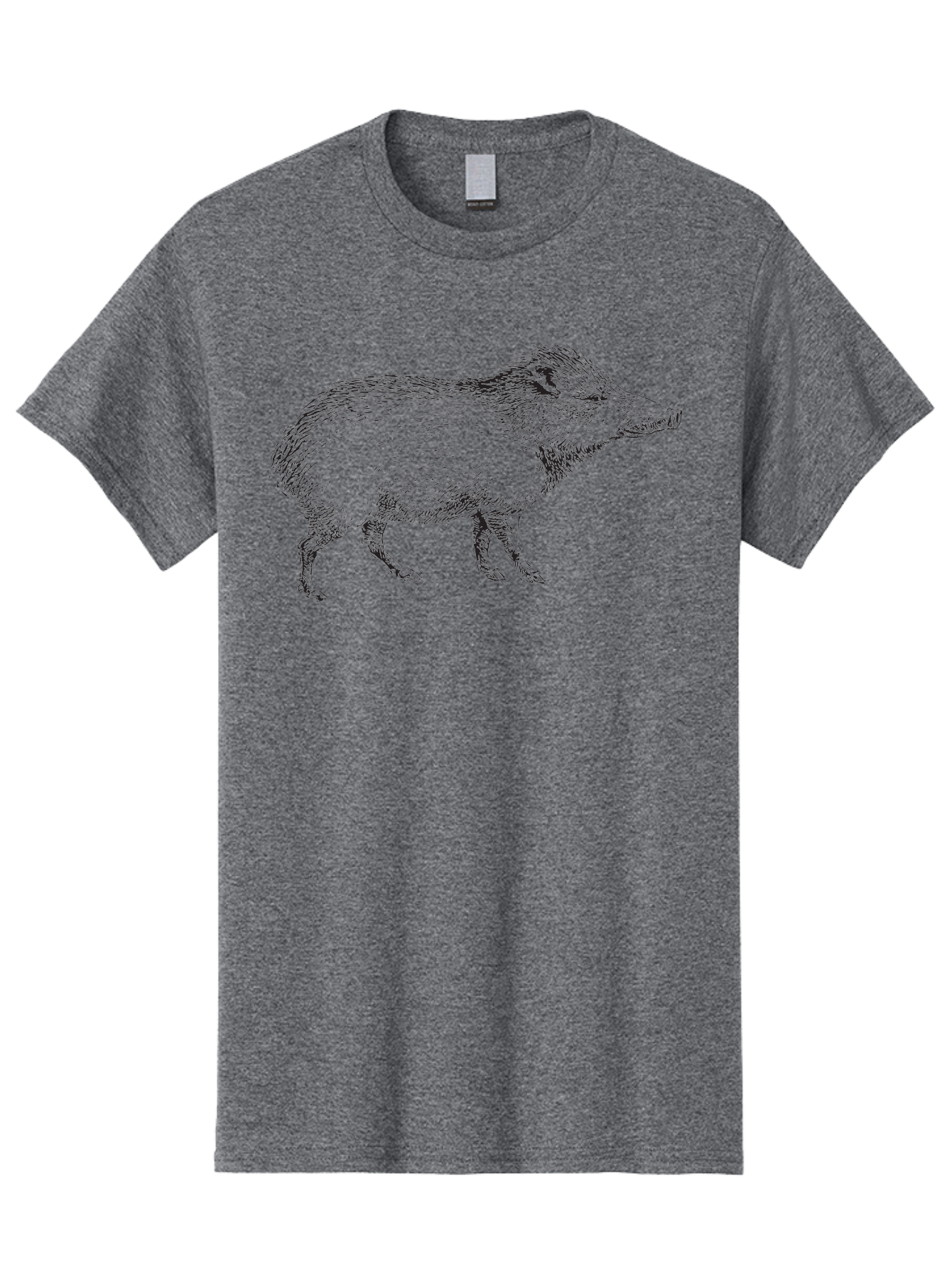 Boar Men'S Graphic Tee, 100% Cotton, Comfortable Casual Summer Wear, Machine Washable, Wild Boar, Black And White Illustration, Animal Portrait, Wildlife Art, Mammal, Forest Creature, Sketch, Artistic Rendering, Detailed Drawing Aad857