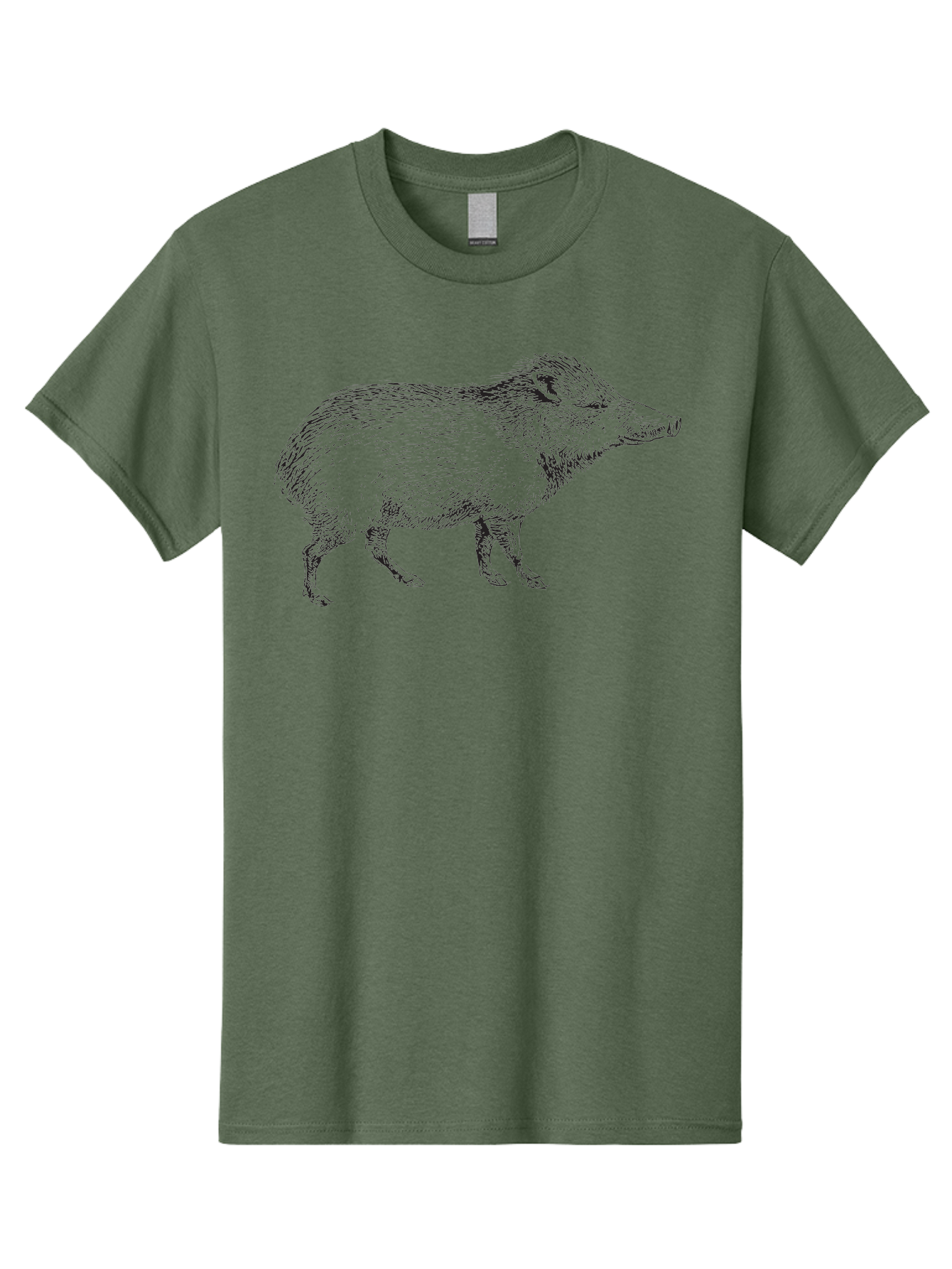 Boar Men'S Graphic Tee, 100% Cotton, Comfortable Casual Summer Wear, Machine Washable, Wild Boar, Black And White Illustration, Animal Portrait, Wildlife Art, Mammal, Forest Creature, Sketch, Artistic Rendering, Detailed Drawing Aad857