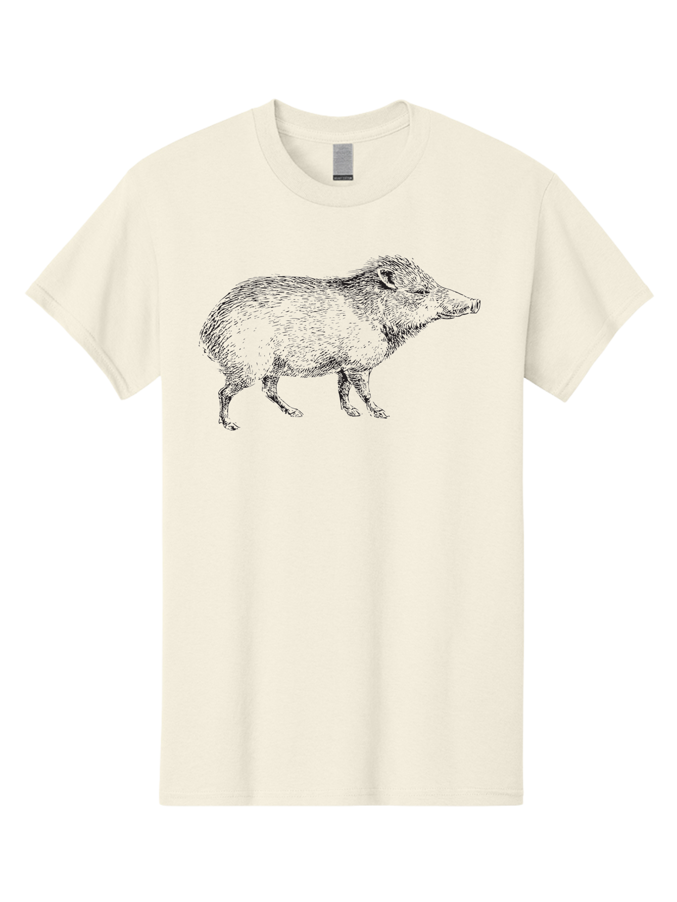 Boar Men'S Graphic Tee, 100% Cotton, Comfortable Casual Summer Wear, Machine Washable, Wild Boar, Black And White Illustration, Animal Portrait, Wildlife Art, Mammal, Forest Creature, Sketch, Artistic Rendering, Detailed Drawing Aad857