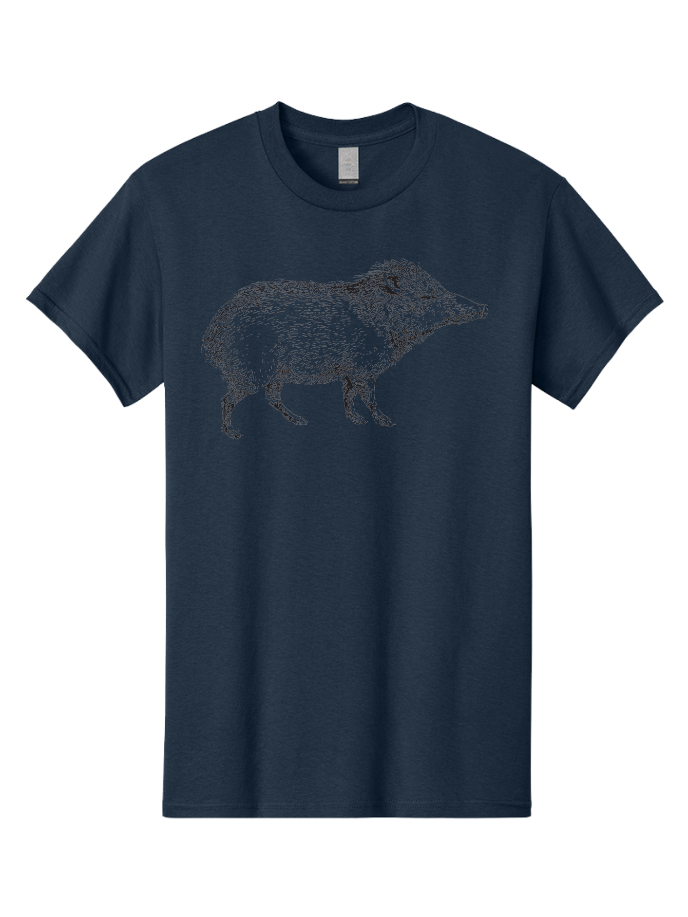 Boar Men'S Graphic Tee, 100% Cotton, Comfortable Casual Summer Wear, Machine Washable, Wild Boar, Black And White Illustration, Animal Portrait, Wildlife Art, Mammal, Forest Creature, Sketch, Artistic Rendering, Detailed Drawing Aad857