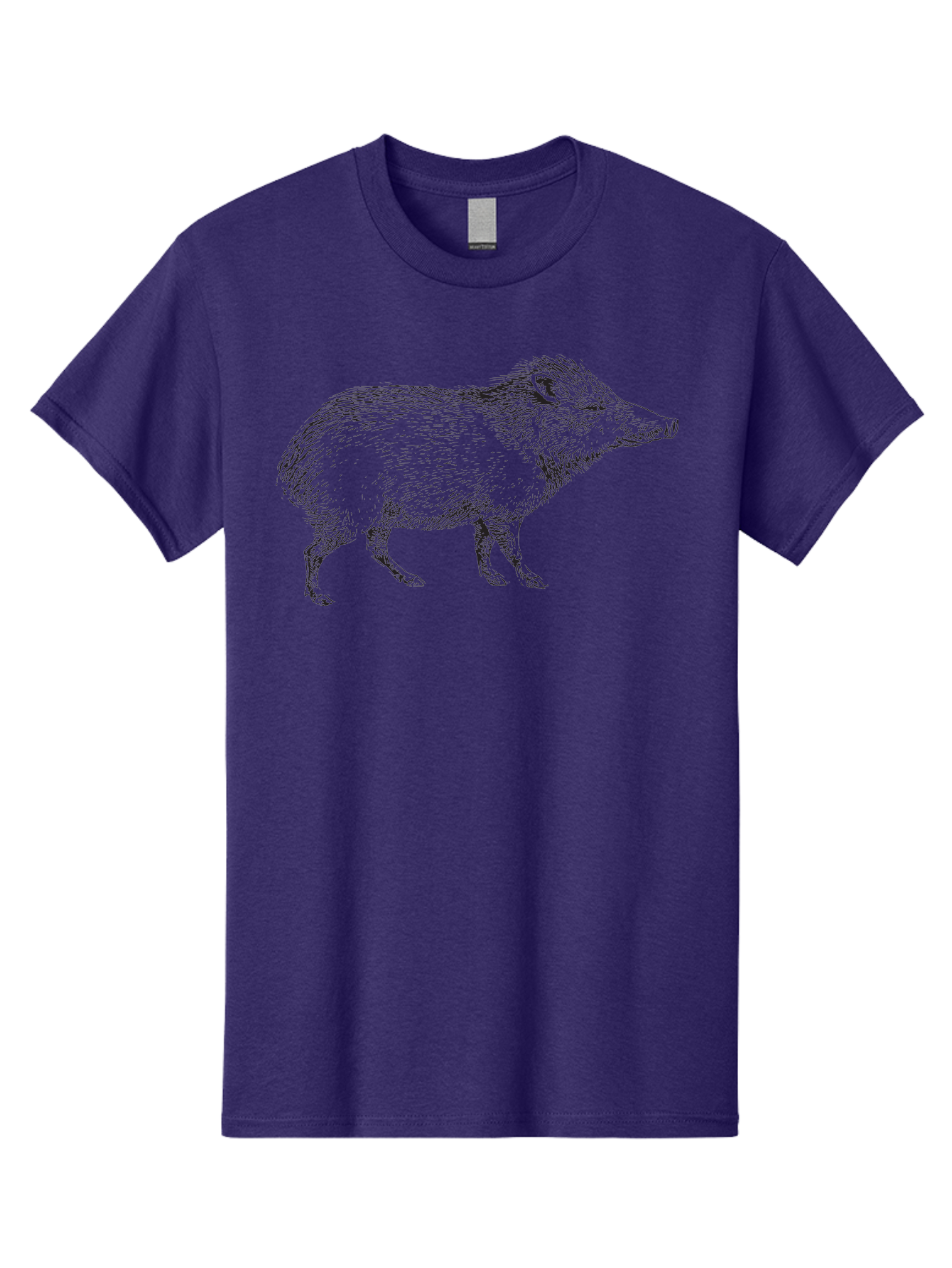 Boar Men'S Graphic Tee, 100% Cotton, Comfortable Casual Summer Wear, Machine Washable, Wild Boar, Black And White Illustration, Animal Portrait, Wildlife Art, Mammal, Forest Creature, Sketch, Artistic Rendering, Detailed Drawing Aad857