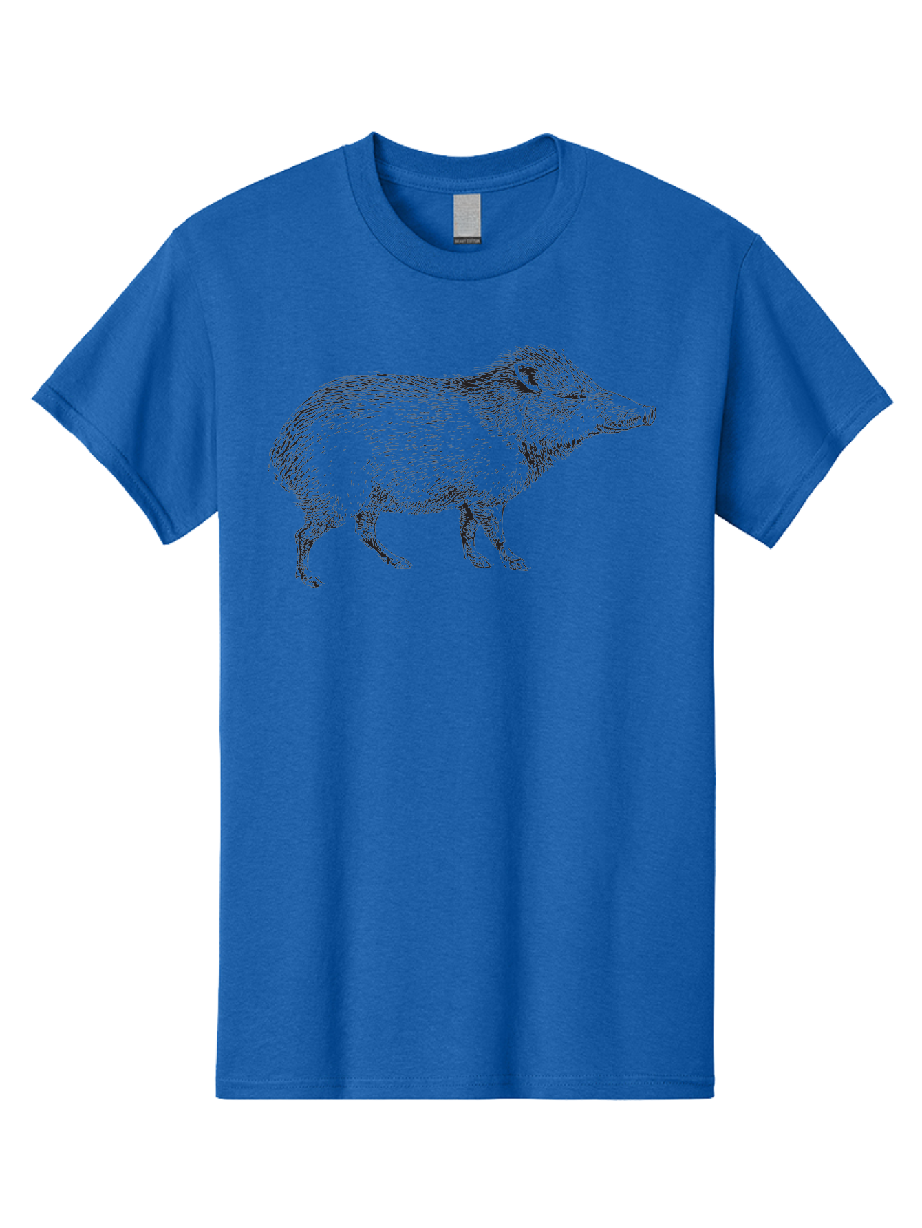 Boar Men'S Graphic Tee, 100% Cotton, Comfortable Casual Summer Wear, Machine Washable, Wild Boar, Black And White Illustration, Animal Portrait, Wildlife Art, Mammal, Forest Creature, Sketch, Artistic Rendering, Detailed Drawing Aad857
