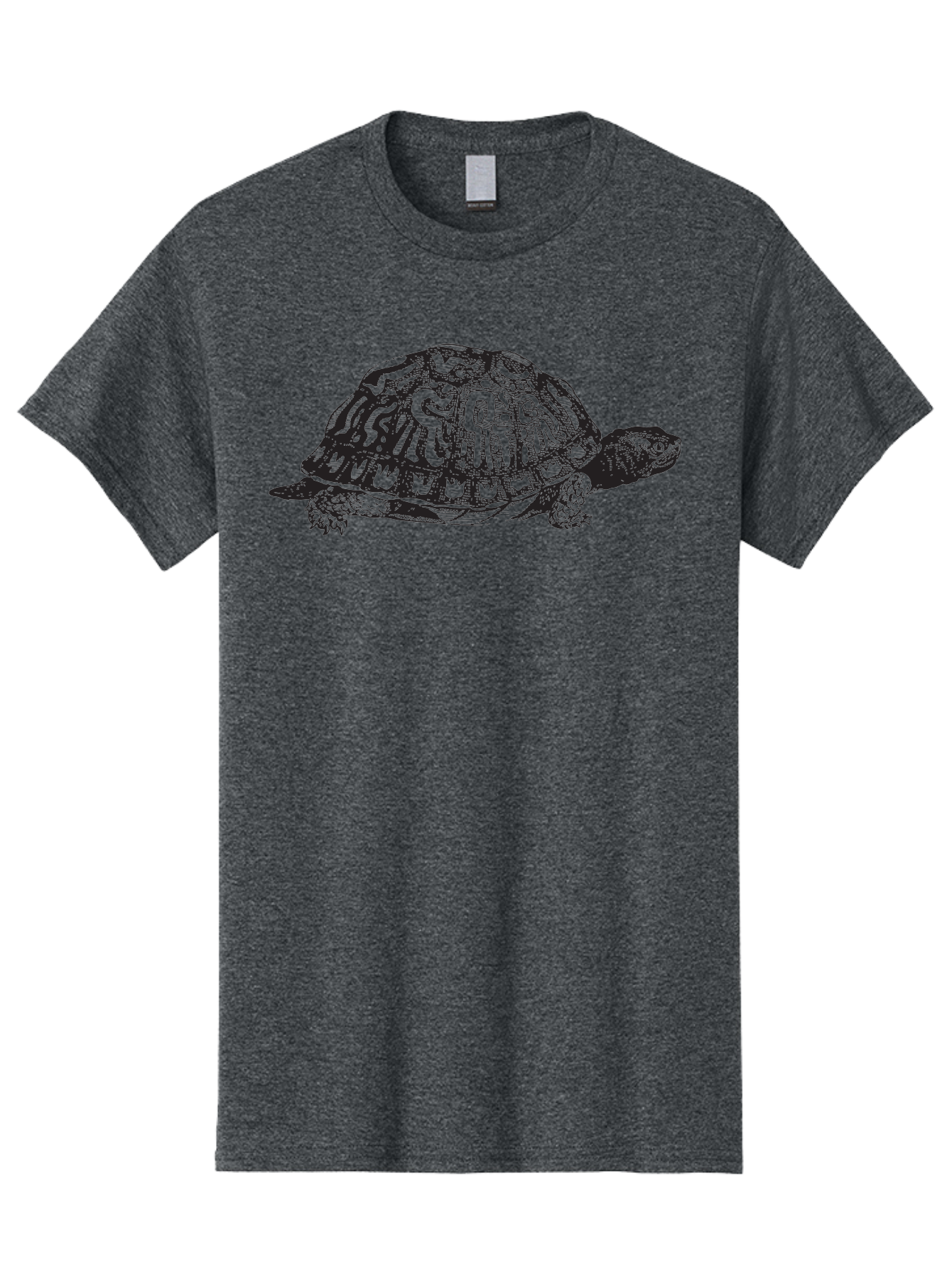Box-Turtle Men'S Graphic Tee, 100% Cotton, Comfortable Casual Summer Wear, Machine Washable, Turtle Illustration, Reptile Art, Shell Pattern, Wildlife Graphic, Slow-Moving Creature, Nature-Inspired Design, Abstract Animal Art, Detailed Texture Aad858