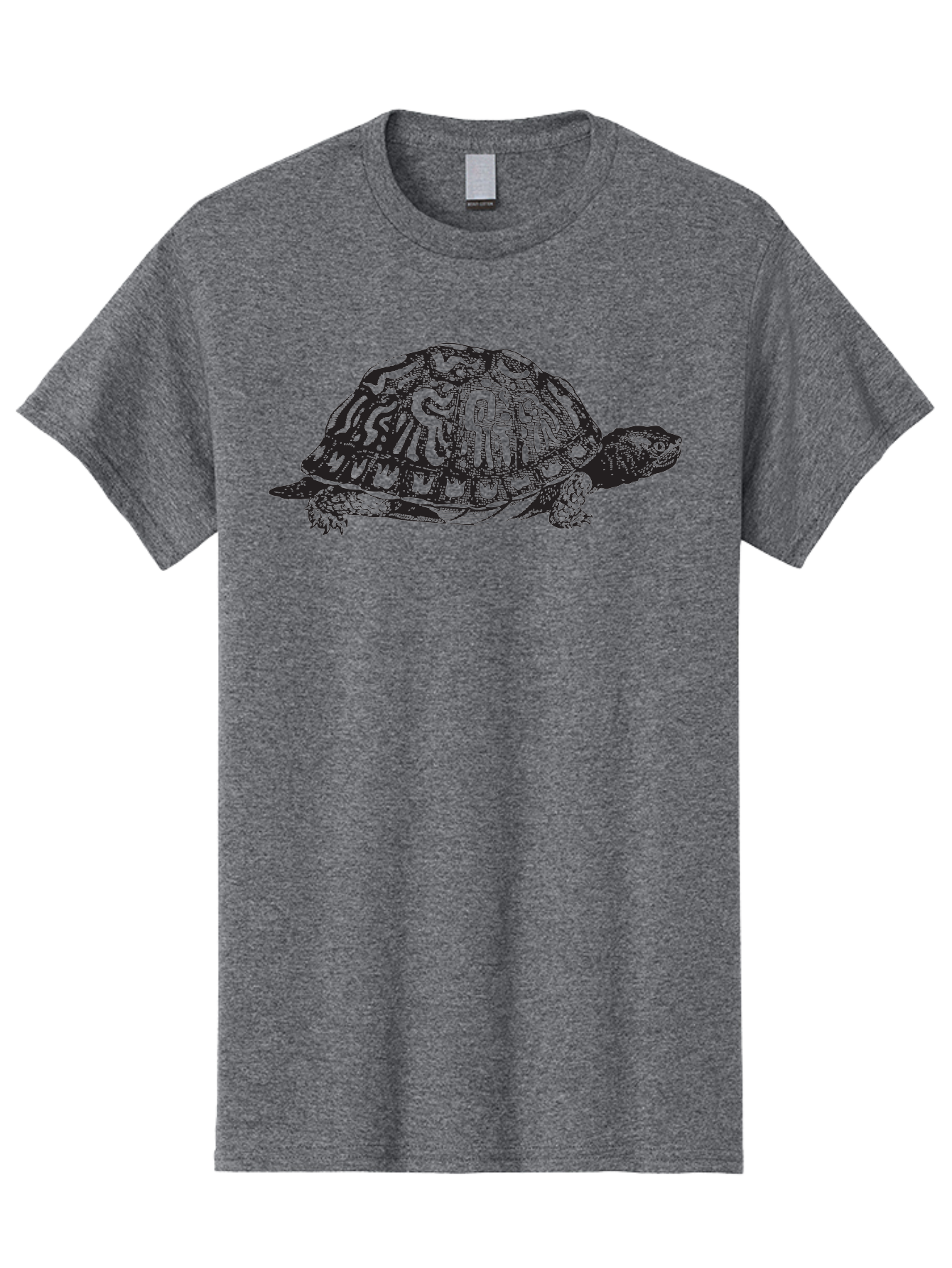 Box-Turtle Men'S Graphic Tee, 100% Cotton, Comfortable Casual Summer Wear, Machine Washable, Turtle Illustration, Reptile Art, Shell Pattern, Wildlife Graphic, Slow-Moving Creature, Nature-Inspired Design, Abstract Animal Art, Detailed Texture Aad858