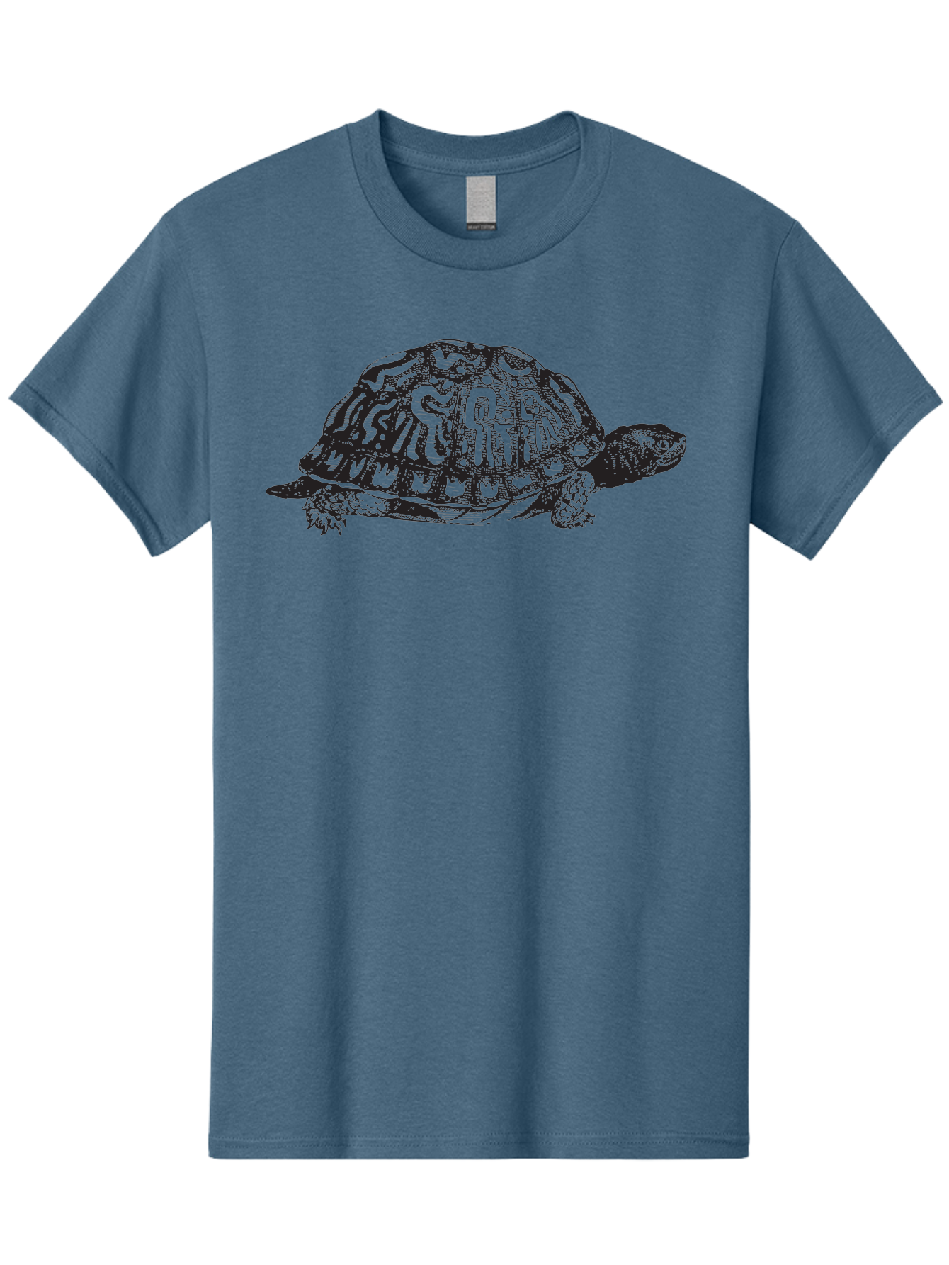 Box-Turtle Men'S Graphic Tee, 100% Cotton, Comfortable Casual Summer Wear, Machine Washable, Turtle Illustration, Reptile Art, Shell Pattern, Wildlife Graphic, Slow-Moving Creature, Nature-Inspired Design, Abstract Animal Art, Detailed Texture Aad858