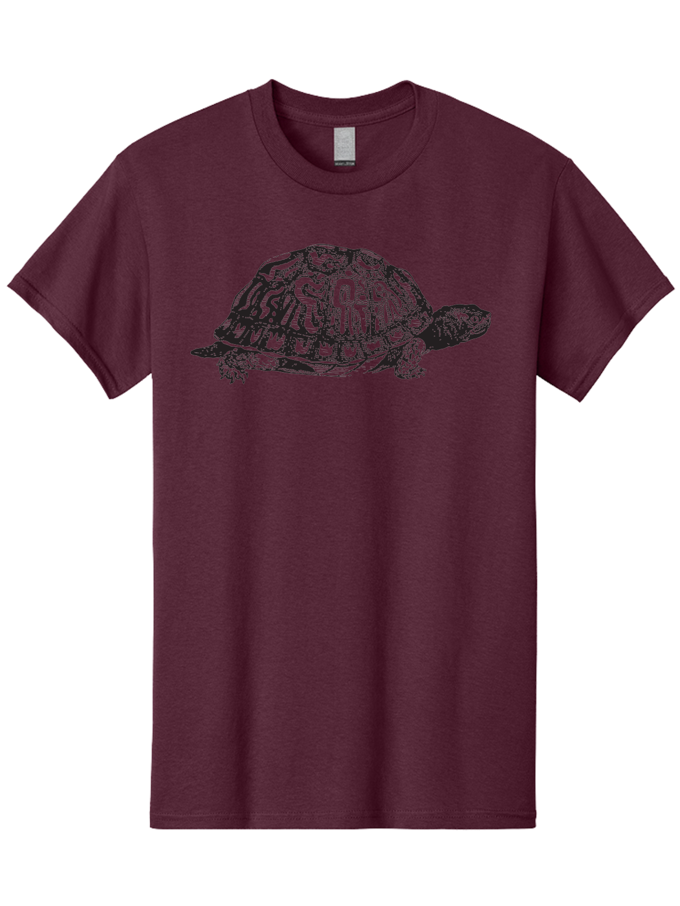 Box-Turtle Men'S Graphic Tee, 100% Cotton, Comfortable Casual Summer Wear, Machine Washable, Turtle Illustration, Reptile Art, Shell Pattern, Wildlife Graphic, Slow-Moving Creature, Nature-Inspired Design, Abstract Animal Art, Detailed Texture Aad858