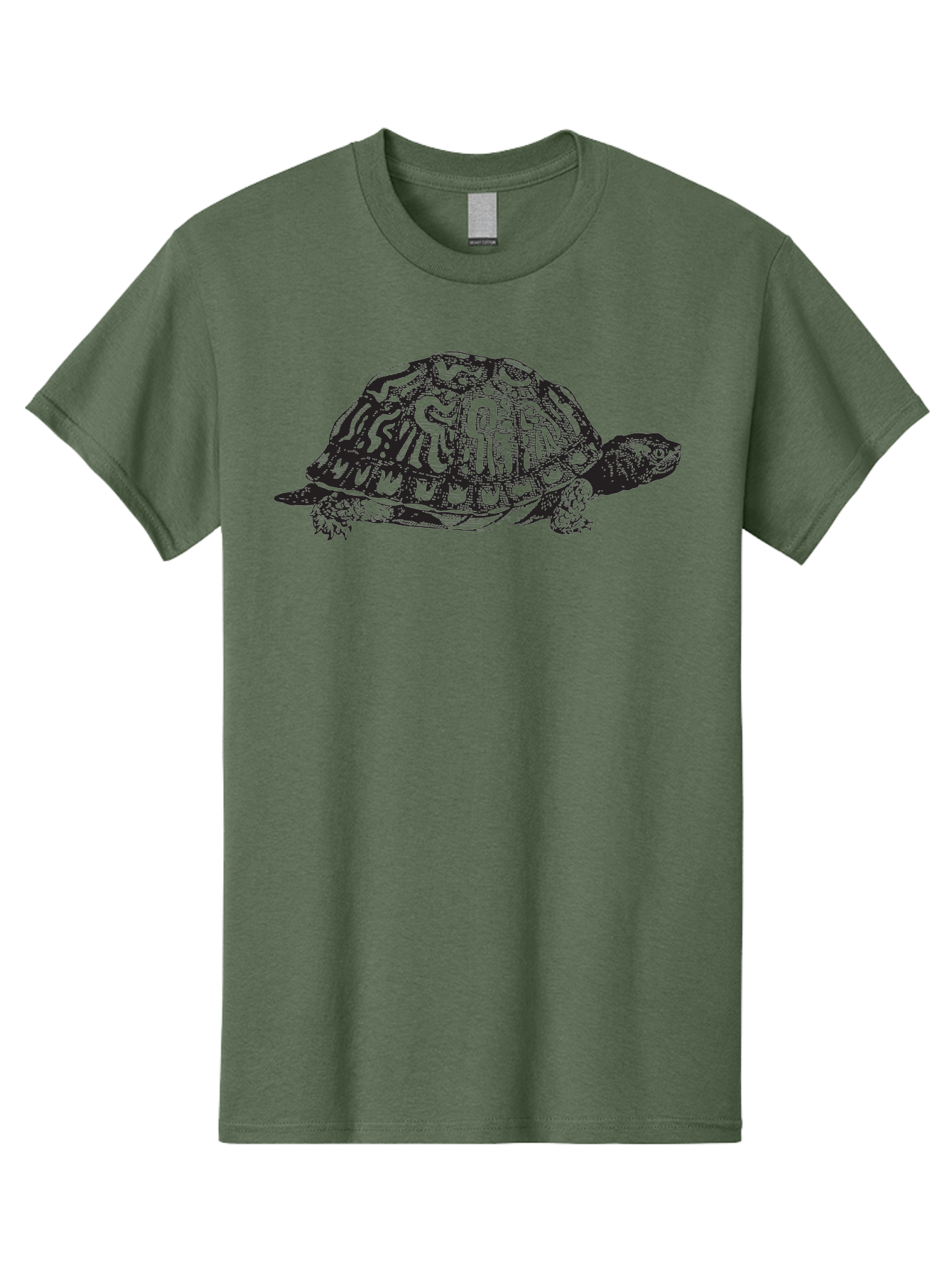 Box-Turtle Men'S Graphic Tee, 100% Cotton, Comfortable Casual Summer Wear, Machine Washable, Turtle Illustration, Reptile Art, Shell Pattern, Wildlife Graphic, Slow-Moving Creature, Nature-Inspired Design, Abstract Animal Art, Detailed Texture Aad858