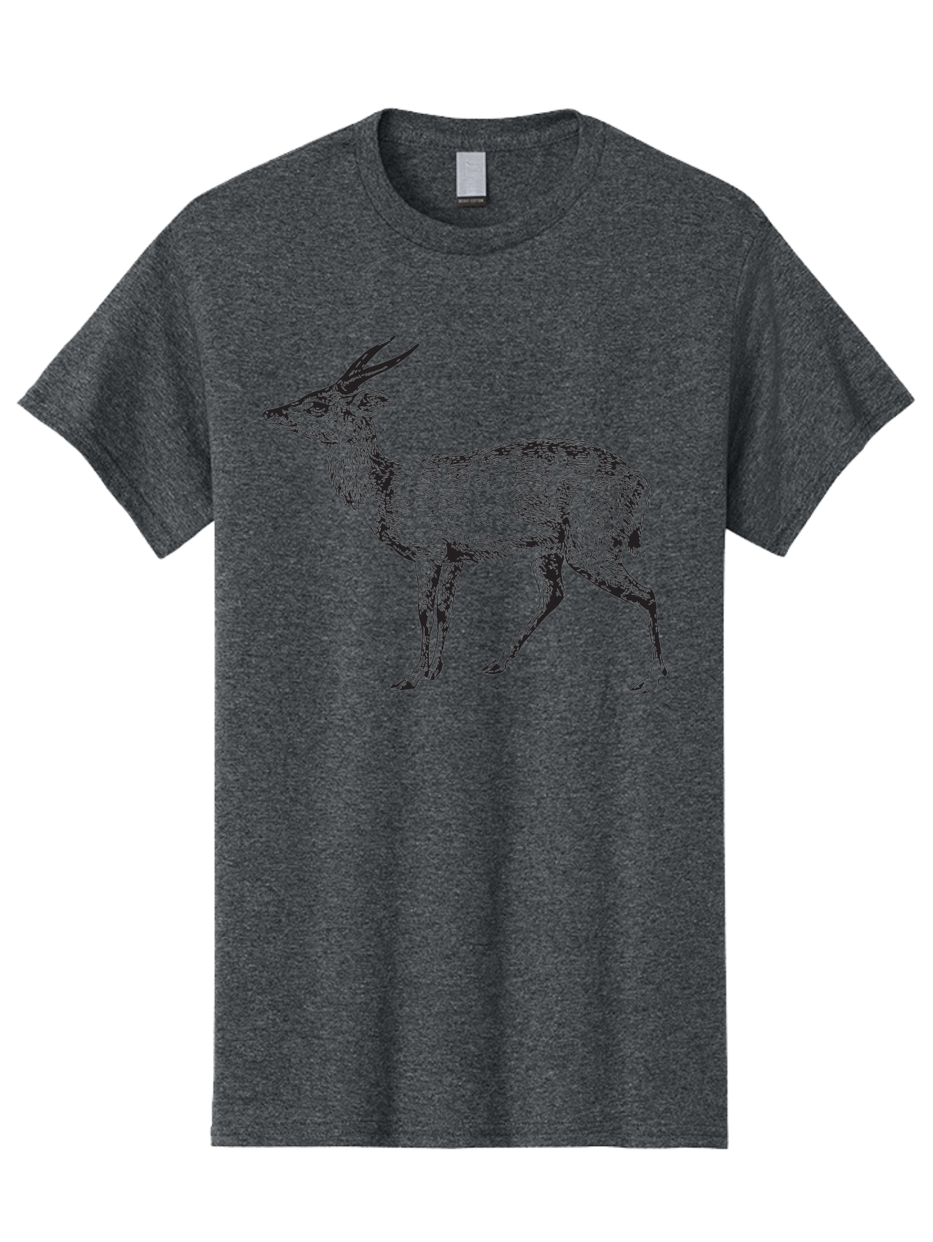 Bushbuck-Sketch Men'S Graphic Tee, 100% Cotton, Comfortable Casual Summer Wear, Machine Washable, Illustration Of A Deer, Animal Art, Wildlife, Forest Creature, Horned Mammal, Nature-Inspired Design, Graphic Illustration, Sketch Art Aad860