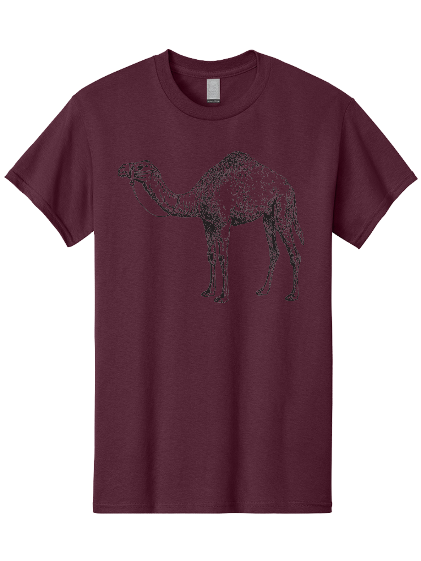 Camel Men'S Graphic Tee, 100% Cotton, Comfortable Casual Summer Wear, Machine Washable, Camel Illustration, Desert Animal, Wildlife Artwork, Camel Silhouette, Graphic Design, Illustration Art, Animal Drawing, Camel Graphic Aad861
