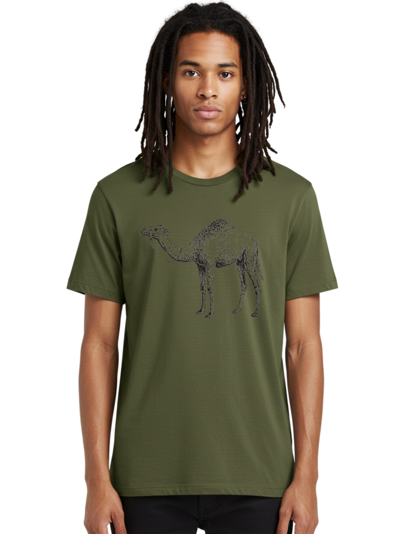Camel Men'S Graphic Tee, 100% Cotton, Comfortable Casual Summer Wear, Machine Washable, Camel Illustration, Desert Animal, Wildlife Artwork, Camel Silhouette, Graphic Design, Illustration Art, Animal Drawing, Camel Graphic Aad861