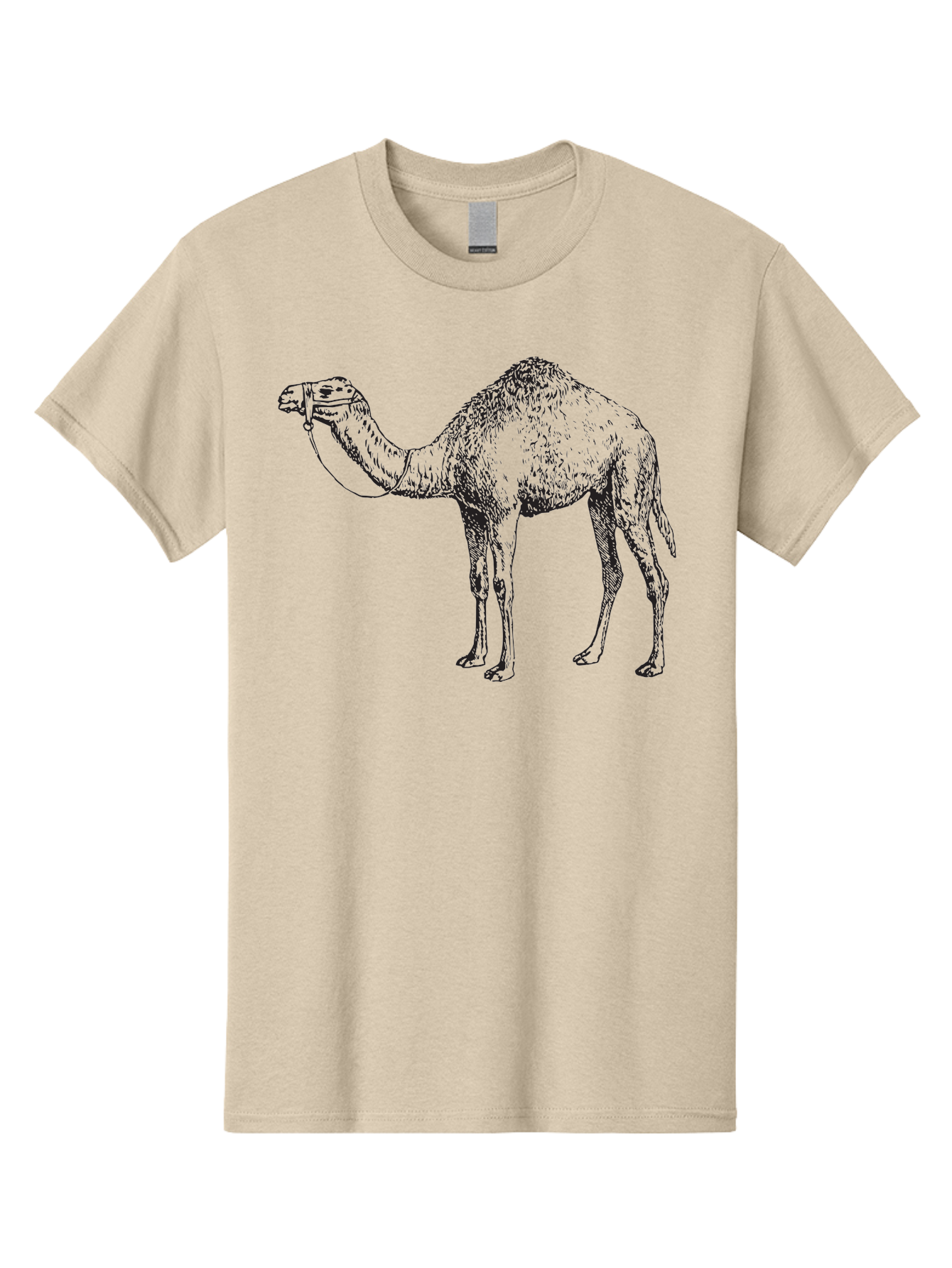 Camel Men'S Graphic Tee, 100% Cotton, Comfortable Casual Summer Wear, Machine Washable, Camel Illustration, Desert Animal, Wildlife Artwork, Camel Silhouette, Graphic Design, Illustration Art, Animal Drawing, Camel Graphic Aad861