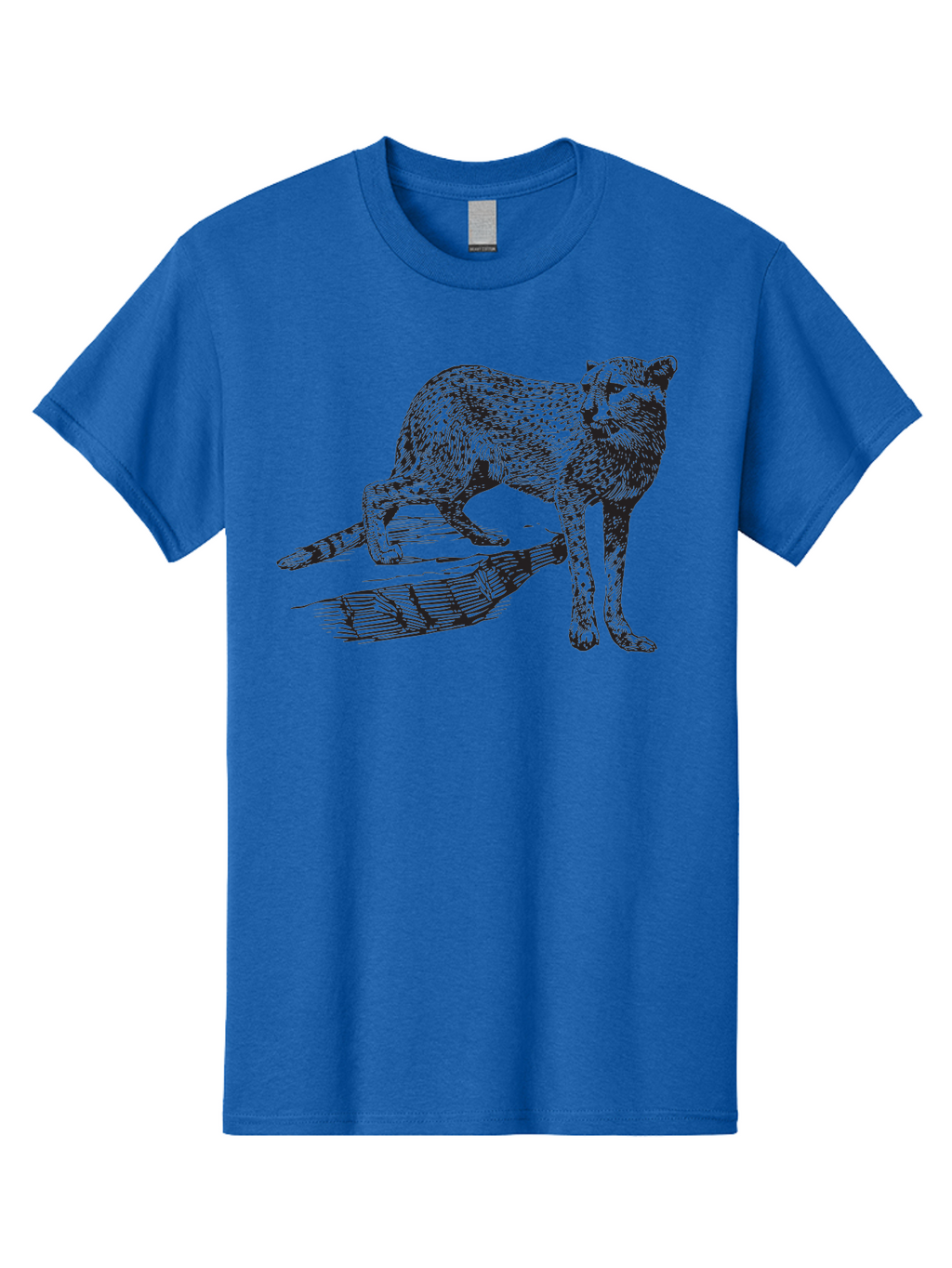Cat-On-Log Men'S Graphic Tee, 100% Cotton, Comfortable Casual Summer Wear, Machine Washable, Cat On A Branch, Feline Animal, Wildlife Illustration, Shaded Artwork, Cat'S Posture, Serene Moment, Tree Branch, Sketch Art Aad864