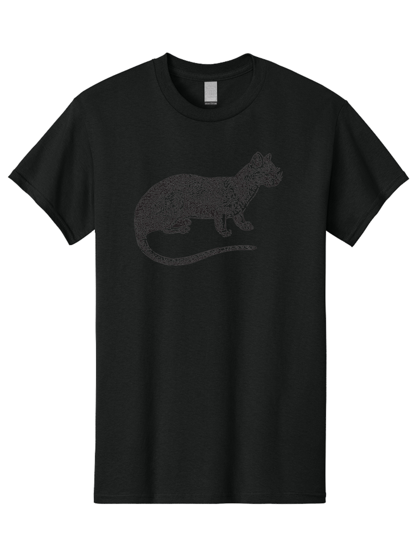 Cat-Sketch Men'S Graphic Tee, 100% Cotton, Comfortable Casual Summer Wear, Machine Washable, Black Cat Silhouette, Cat Illustration, Feline Art, Detailed Drawing, Whiskered Cat, Animal Graphic, Cat Portrait Aad865