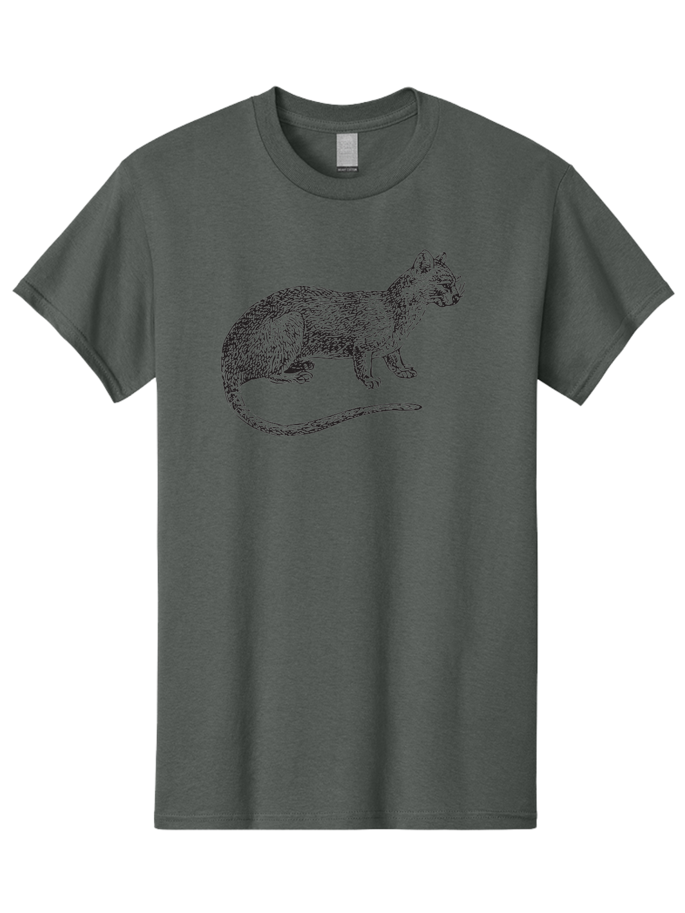 Cat-Sketch Men'S Graphic Tee, 100% Cotton, Comfortable Casual Summer Wear, Machine Washable, Black Cat Silhouette, Cat Illustration, Feline Art, Detailed Drawing, Whiskered Cat, Animal Graphic, Cat Portrait Aad865