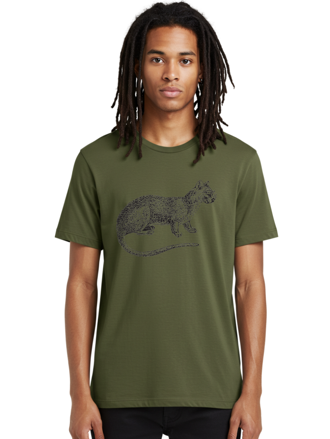 Cat-Sketch Men'S Graphic Tee, 100% Cotton, Comfortable Casual Summer Wear, Machine Washable, Black Cat Silhouette, Cat Illustration, Feline Art, Detailed Drawing, Whiskered Cat, Animal Graphic, Cat Portrait Aad865