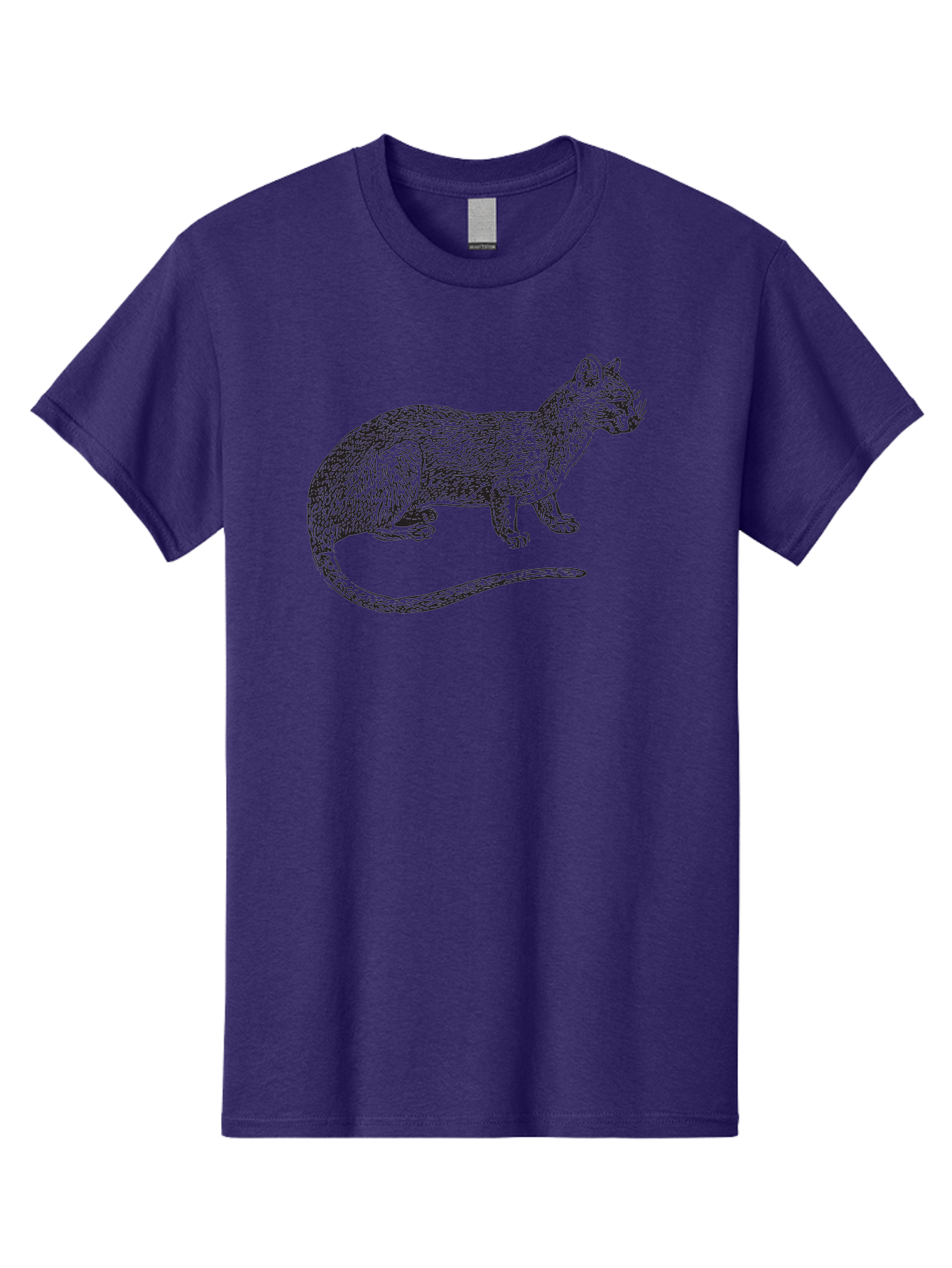 Cat-Sketch Men'S Graphic Tee, 100% Cotton, Comfortable Casual Summer Wear, Machine Washable, Black Cat Silhouette, Cat Illustration, Feline Art, Detailed Drawing, Whiskered Cat, Animal Graphic, Cat Portrait Aad865