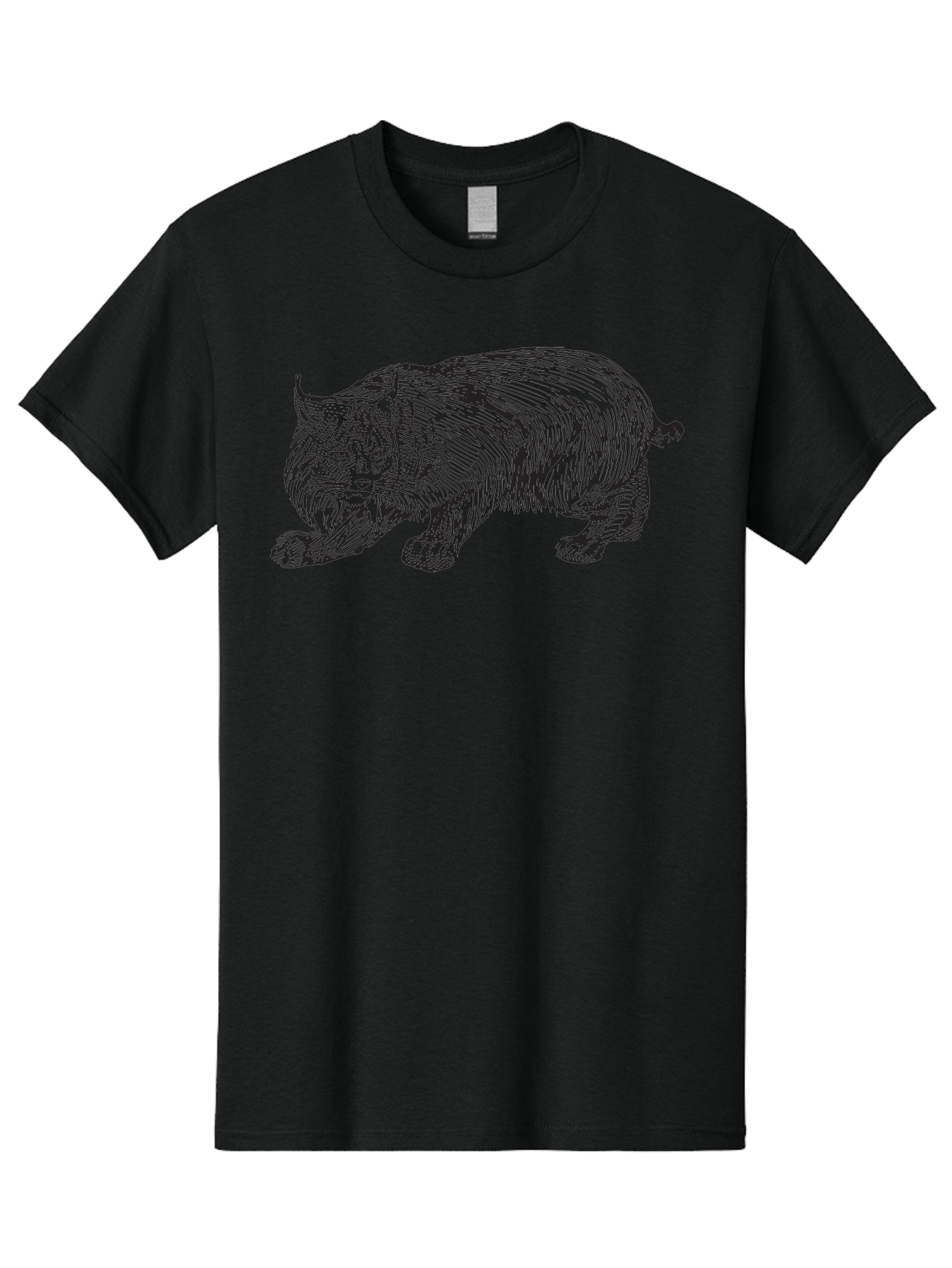 Cat Men'S Graphic Tee, 100% Cotton, Comfortable Casual Summer Wear, Machine Washable, Aggressive Cat, Stalking Stance, Feline Predator, Sharp Claws, Furry Texture, Menacing Posture, Animal Illustration, Black Line Art, Detailed Shading Aad866
